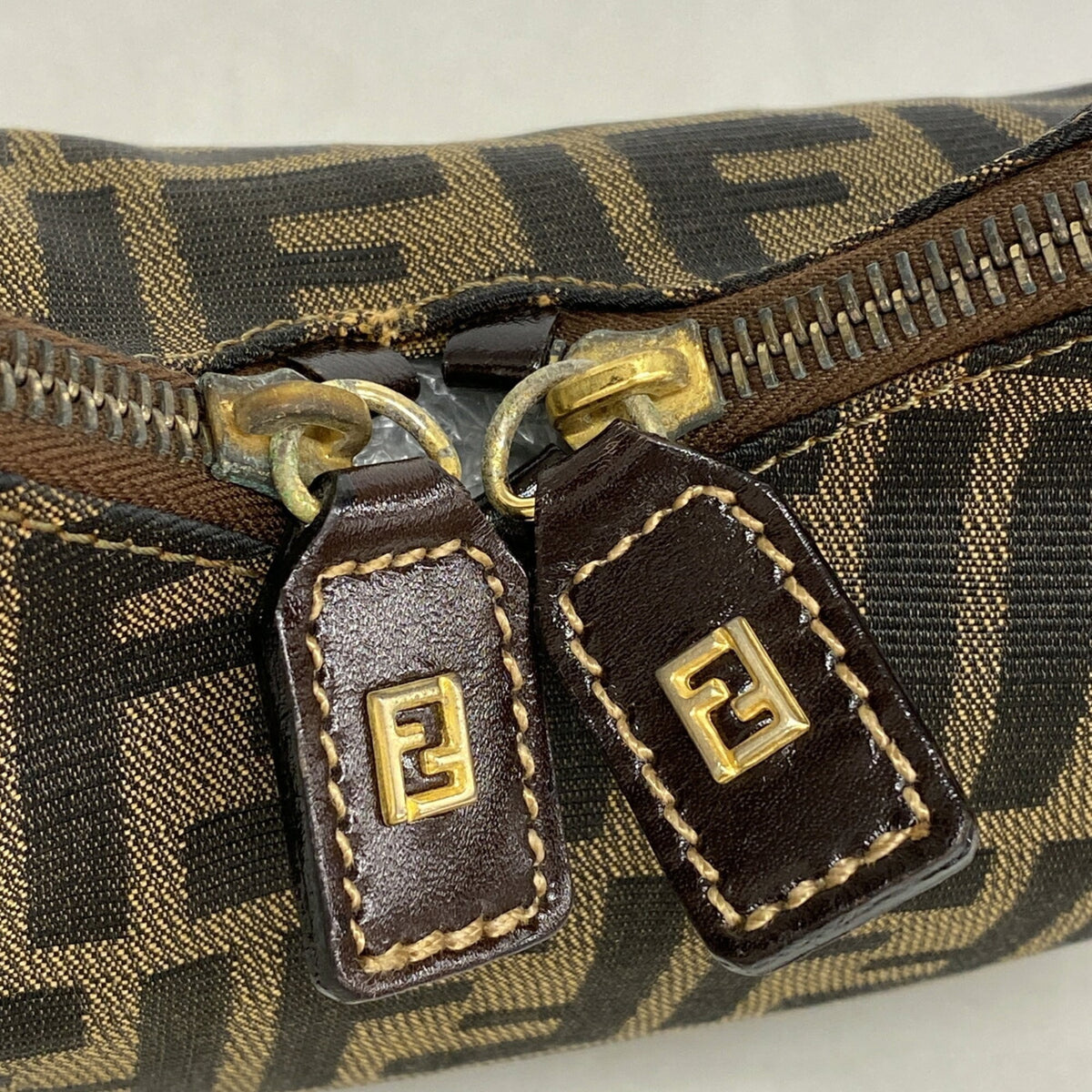 Fendi Brown Nylon Canvas Handbag (Pre-Owned)
