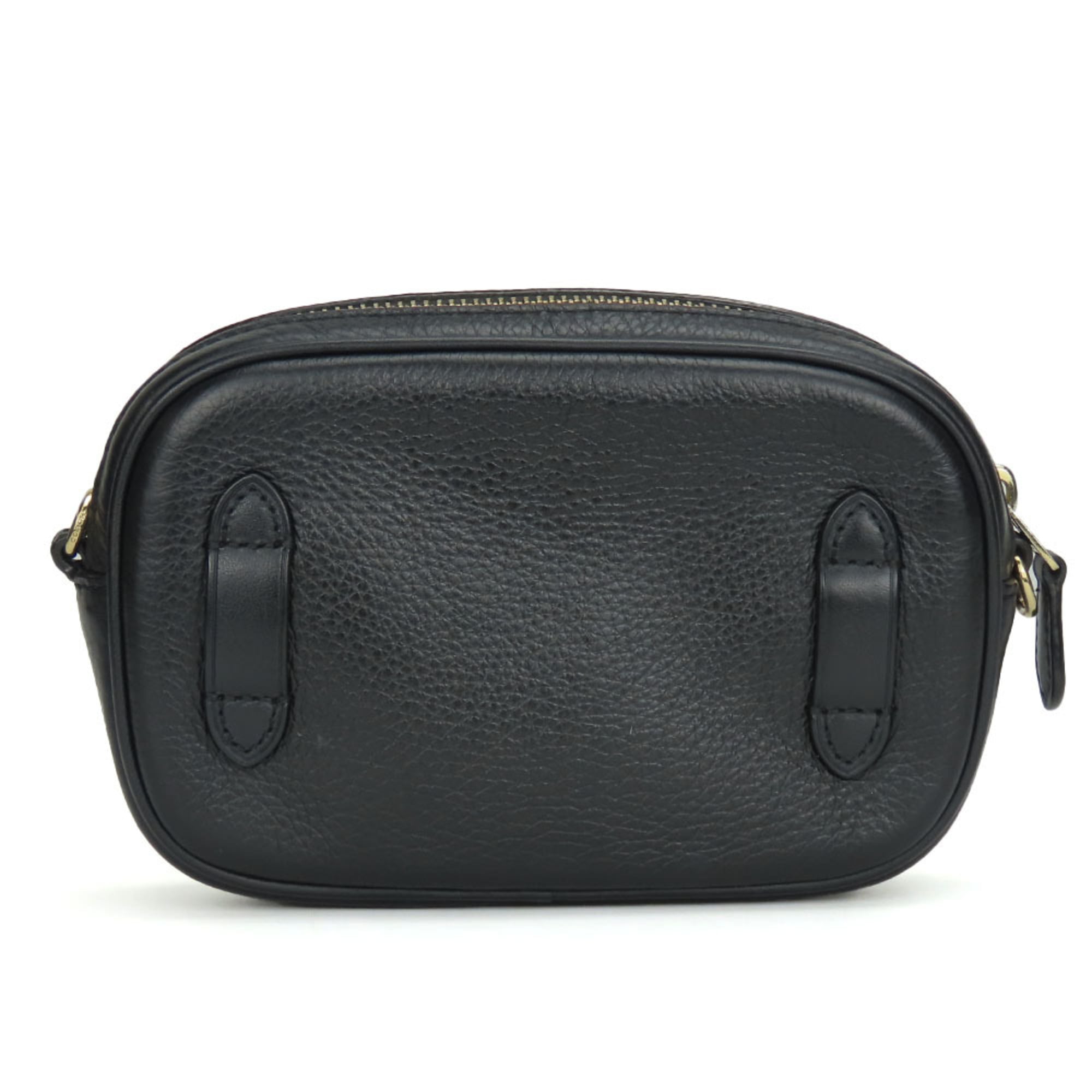Coach Black Leather Pochette Shoulder Bag (Pre-Owned)