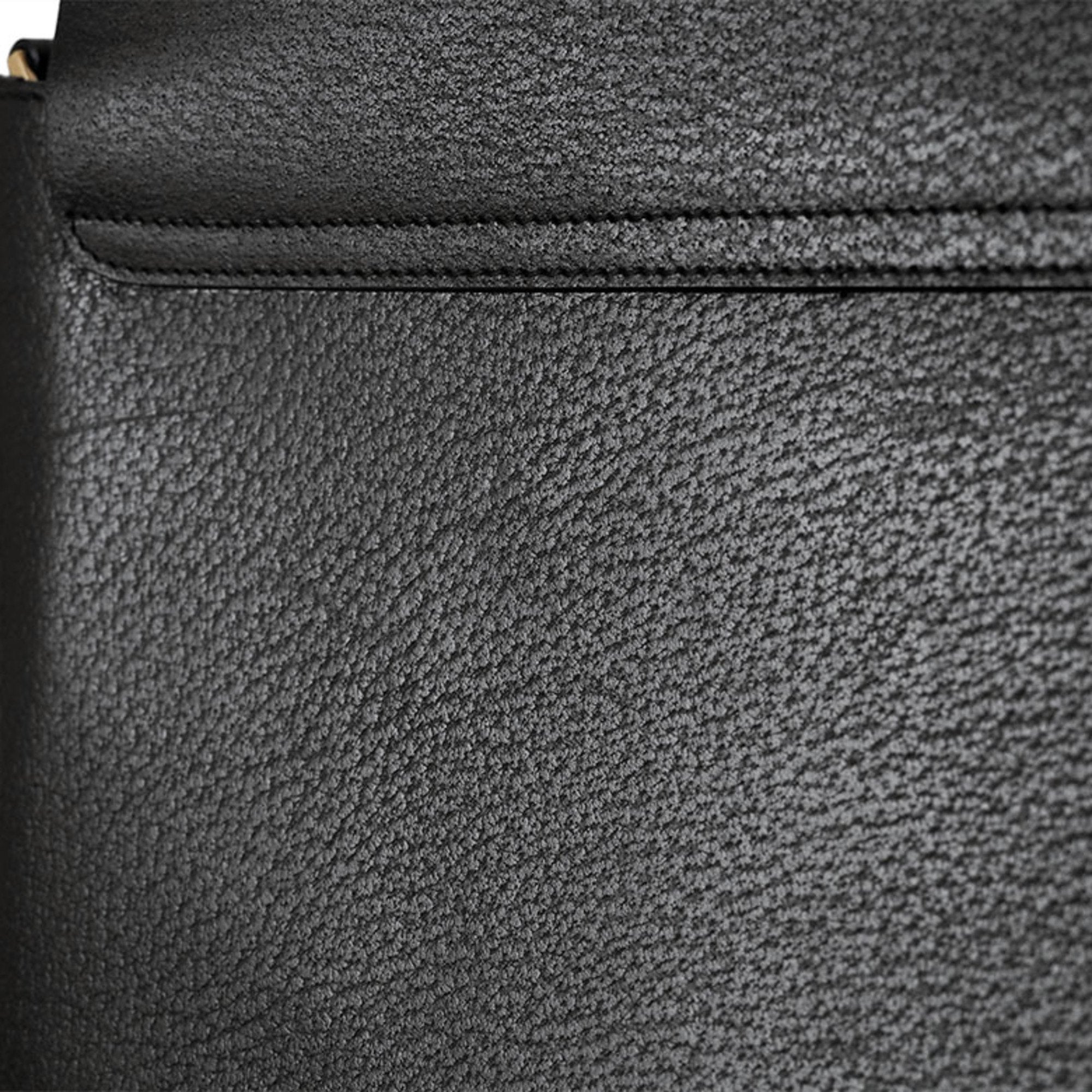 Gucci Bamboo Black Leather Handbag Shoulder Bag (Pre-Owned)