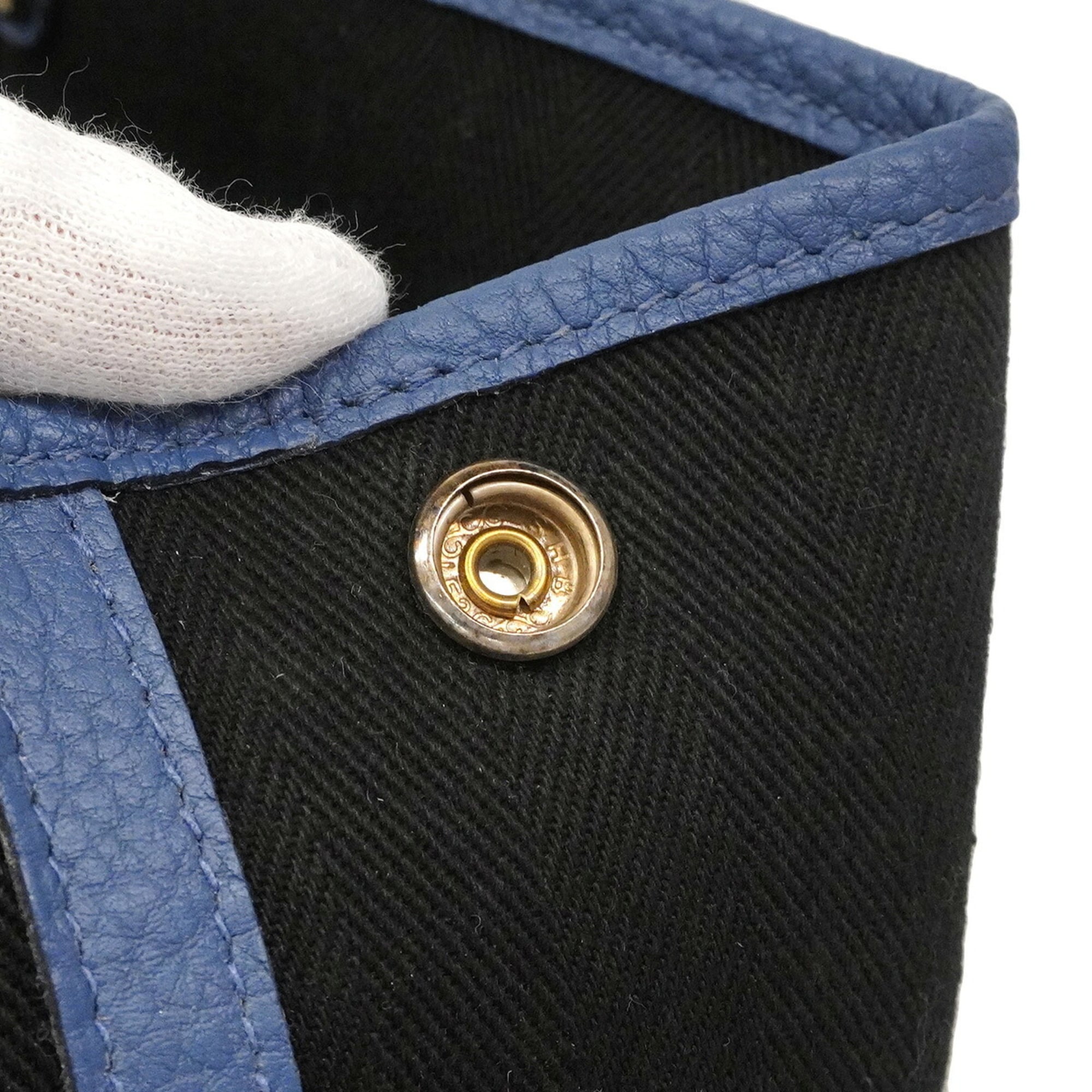Hermes Black Toile Chevron Negonda Leather Tote Bag (Pre-Owned)