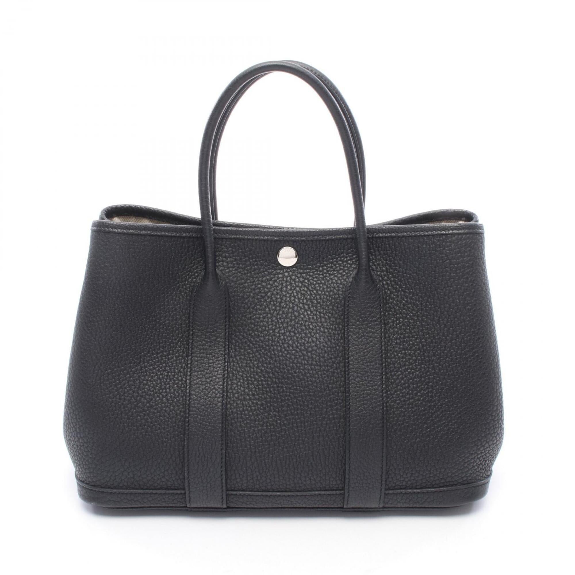Hermes Black Negonda Leather Handbag Tote Bag (Pre-Owned)