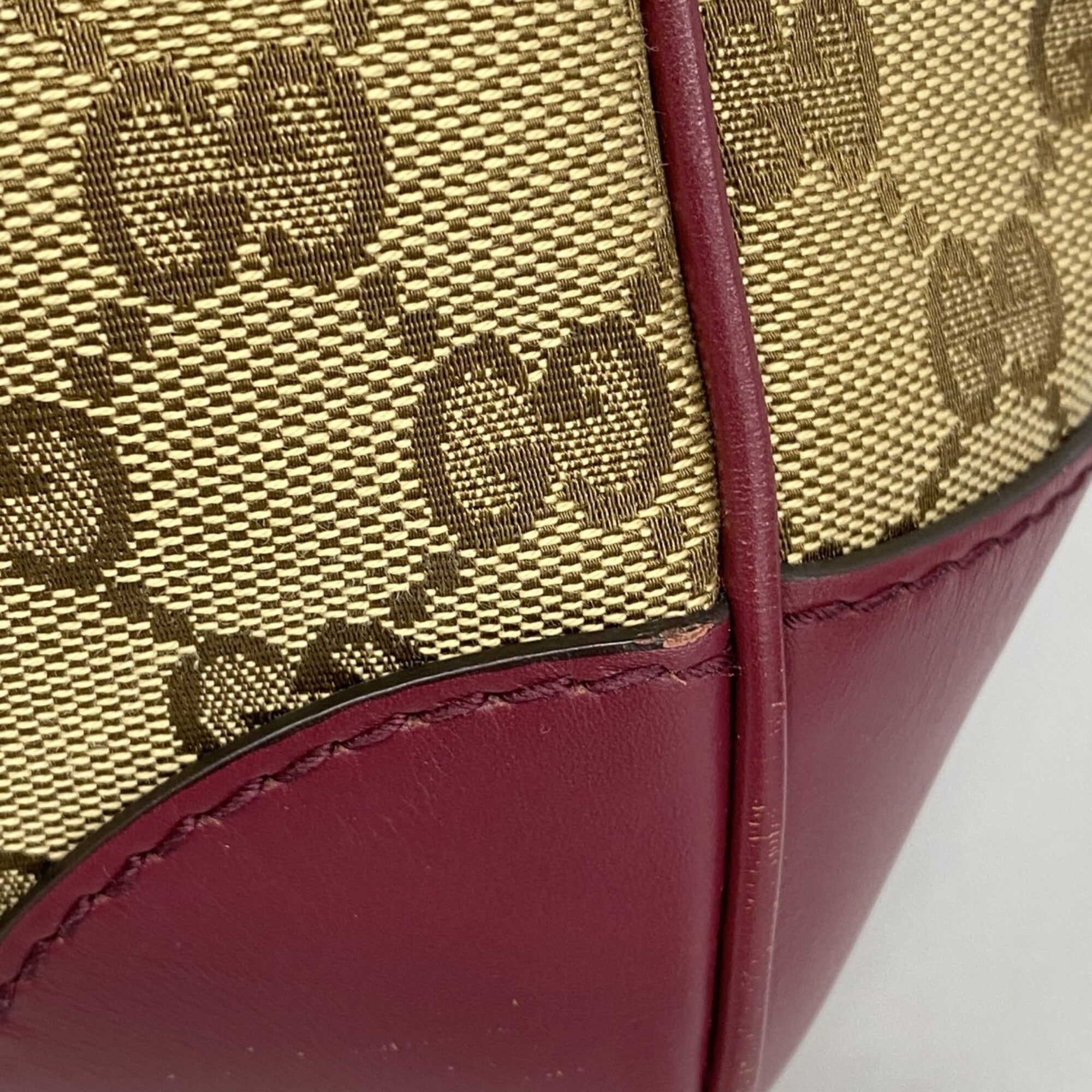 Gucci Bordeaux Brown Canvas Tote Bag (Pre-Owned)