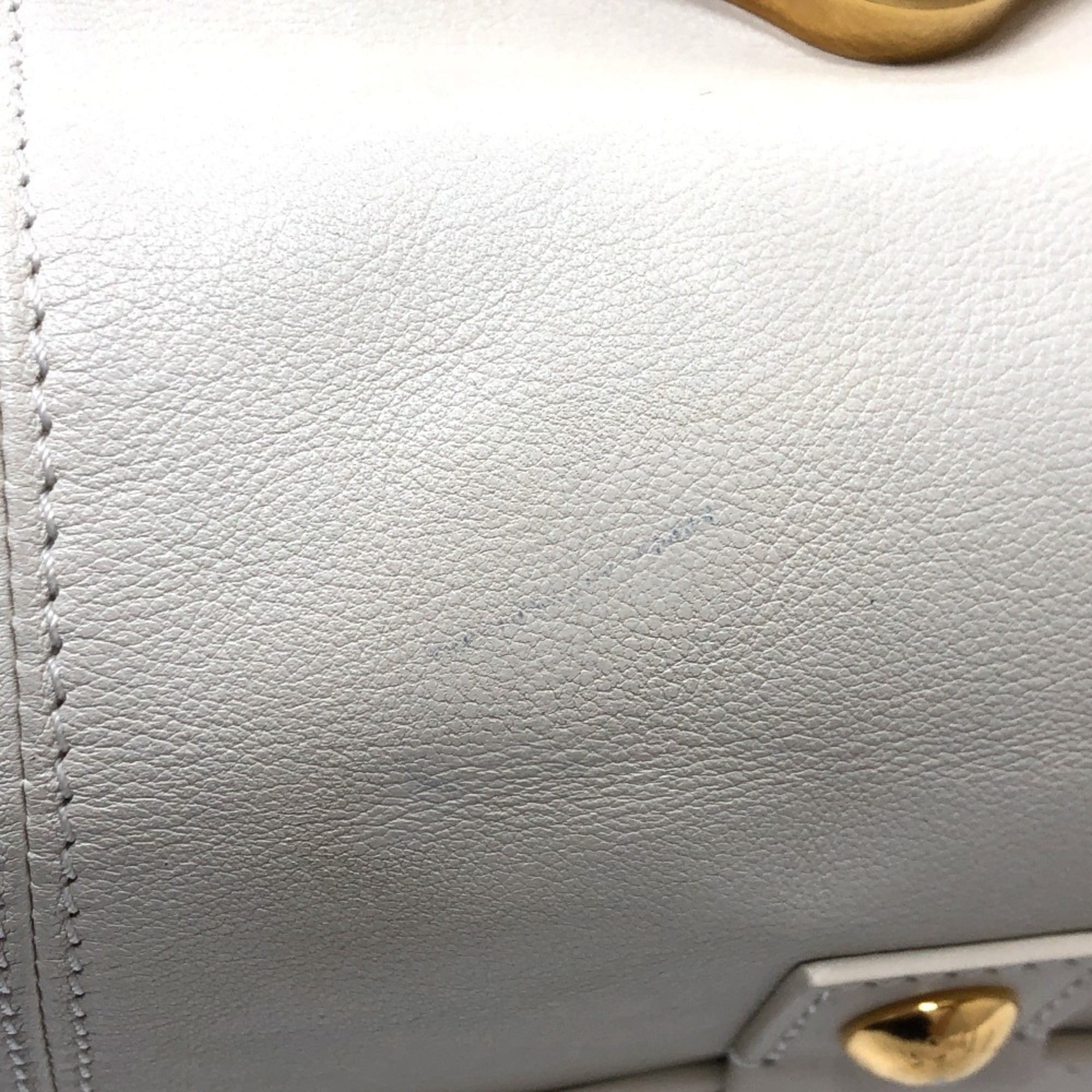 Louis Vuitton White Leather Boston Bag (Pre-Owned)