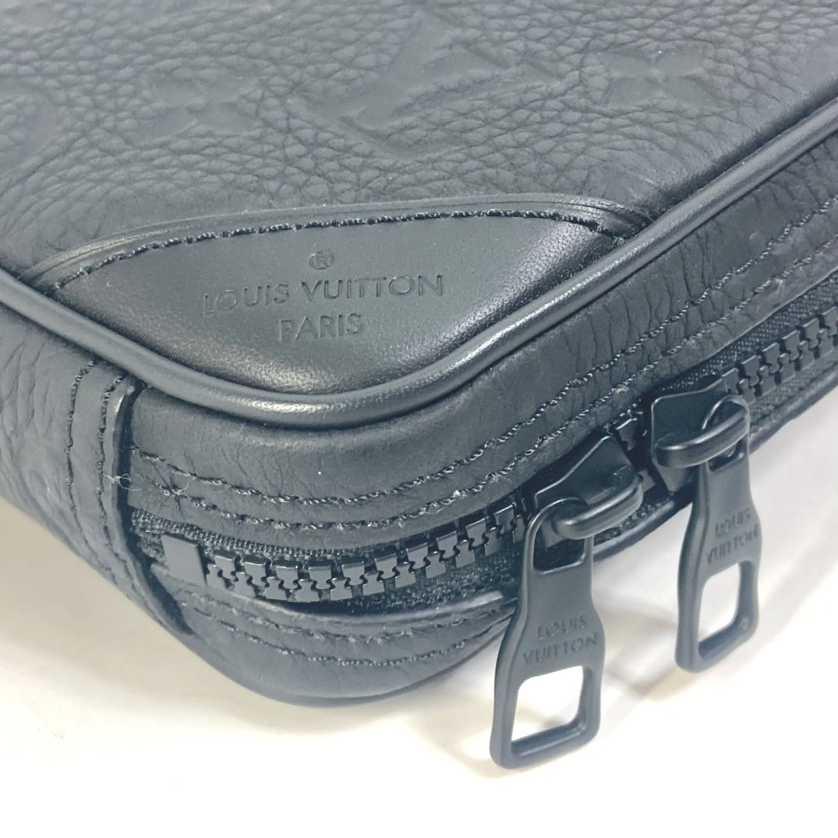 Louis Vuitton Black Orange Leather Shoulder Bag Sling Bag (Pre-Owned)