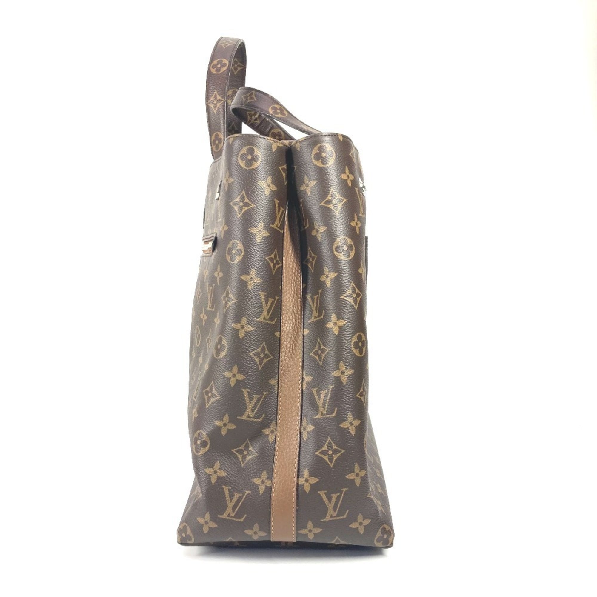 Louis Vuitton Brown Monogram Canvas Leather Shoulder Bag Tote Bag (Pre-Owned)