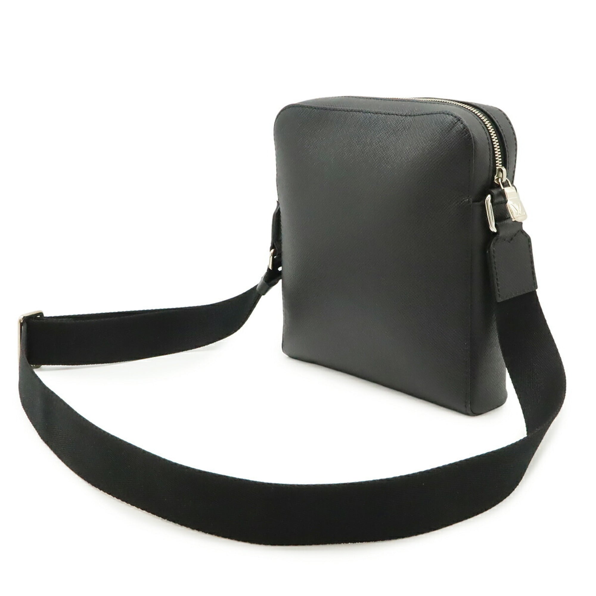 Louis Vuitton Ardoise Black Leather Pochette Shoulder Bag (Pre-Owned)