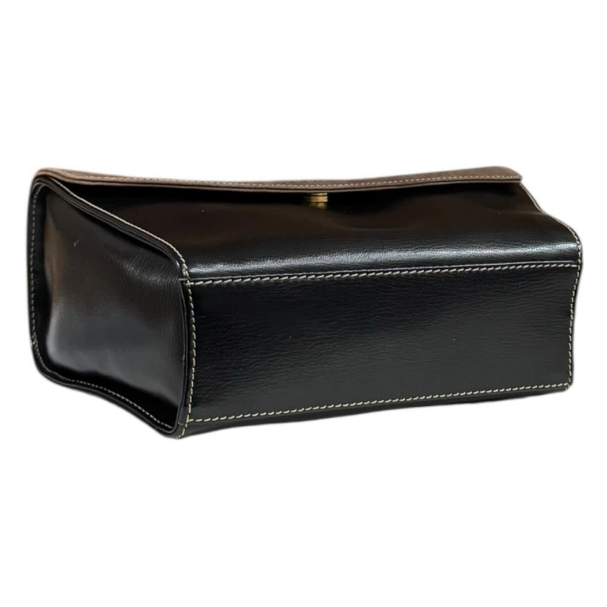 Loewe Black Brown Leather Handbag (Pre-Owned)