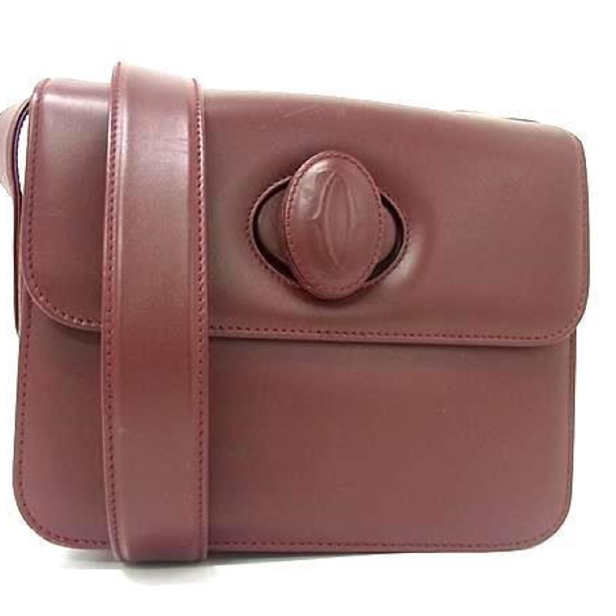 Cartier Must Bordeaux Leather Shoulder Bag (Pre-Owned)