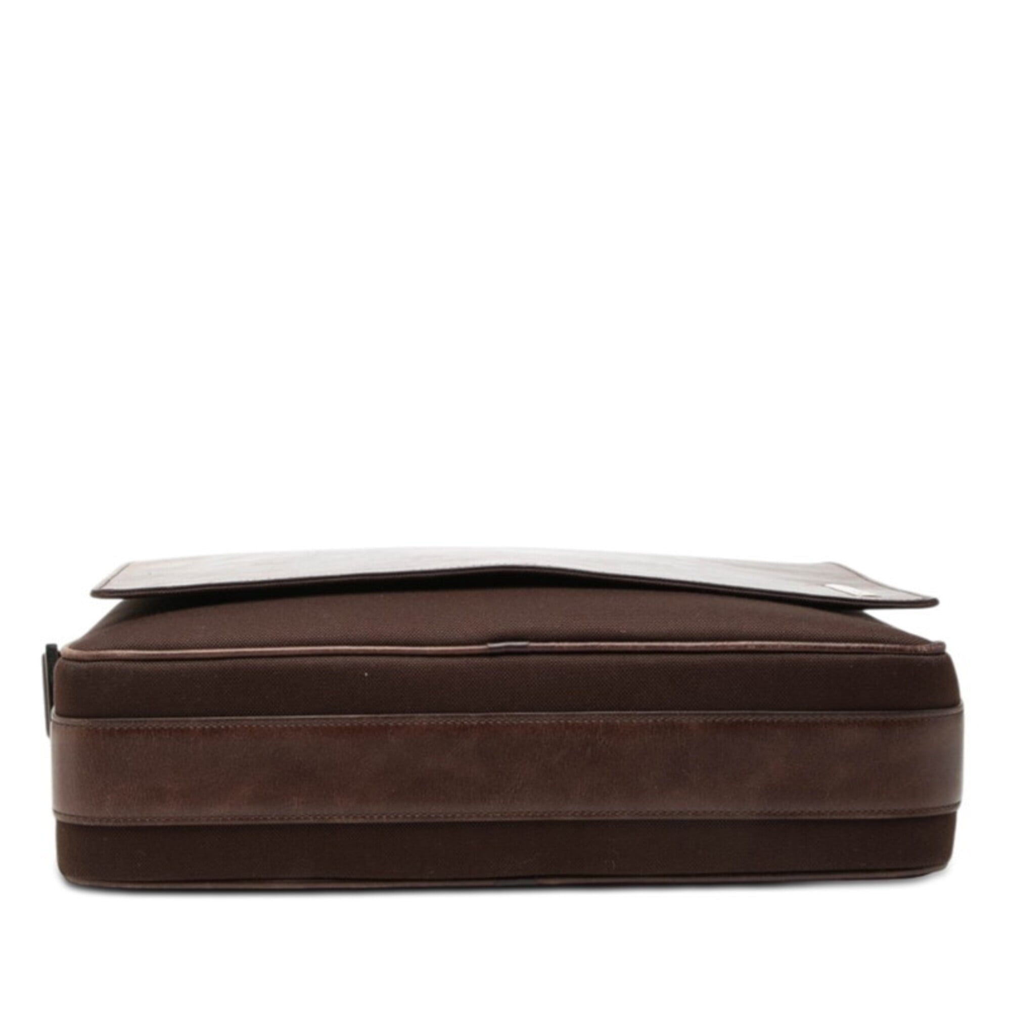 Cartier Brown Leather Messenger Bag Shoulder Bag (Pre-Owned)