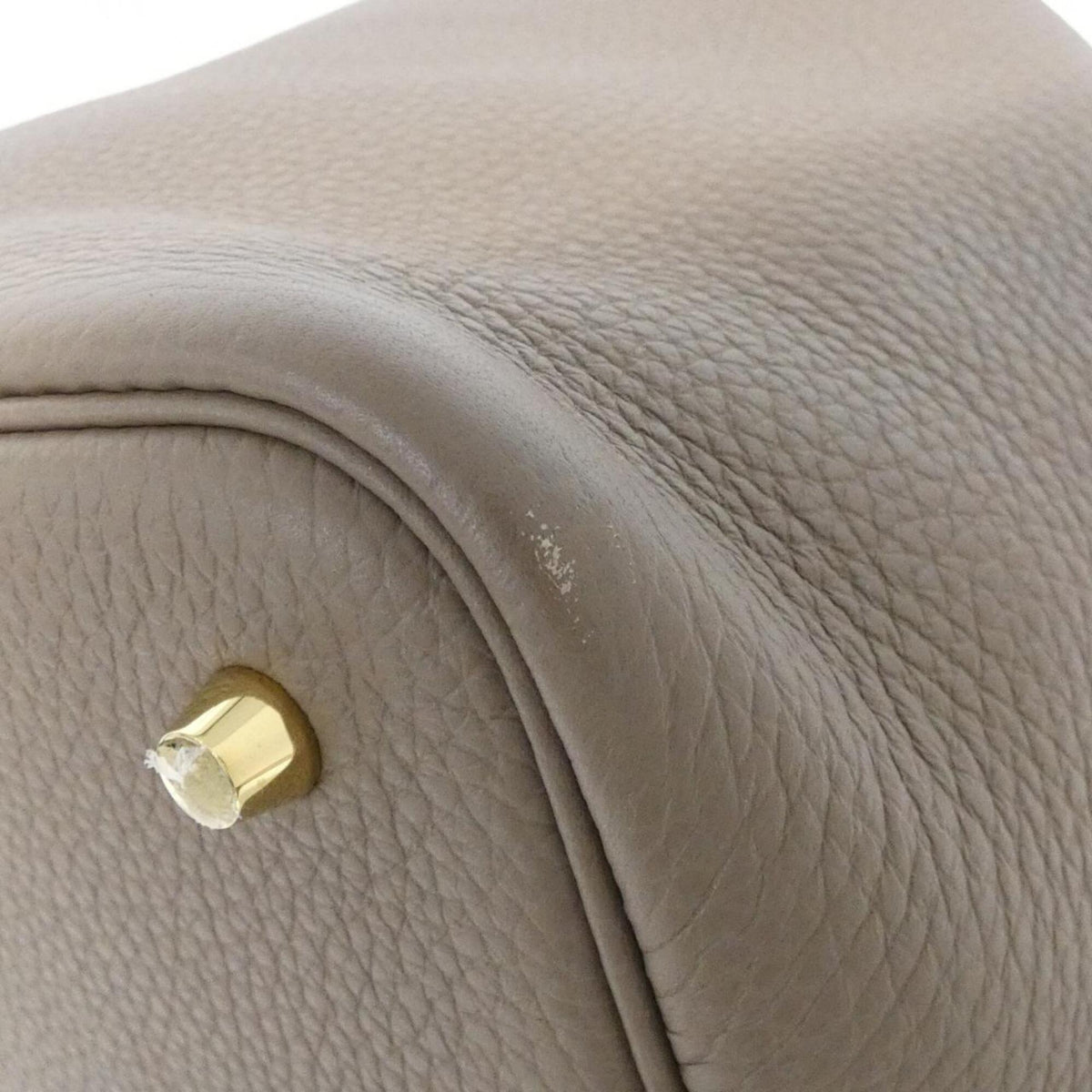 Hermes Etoupe Gray Taurillon Clemence Leather Handbag (Pre-Owned)