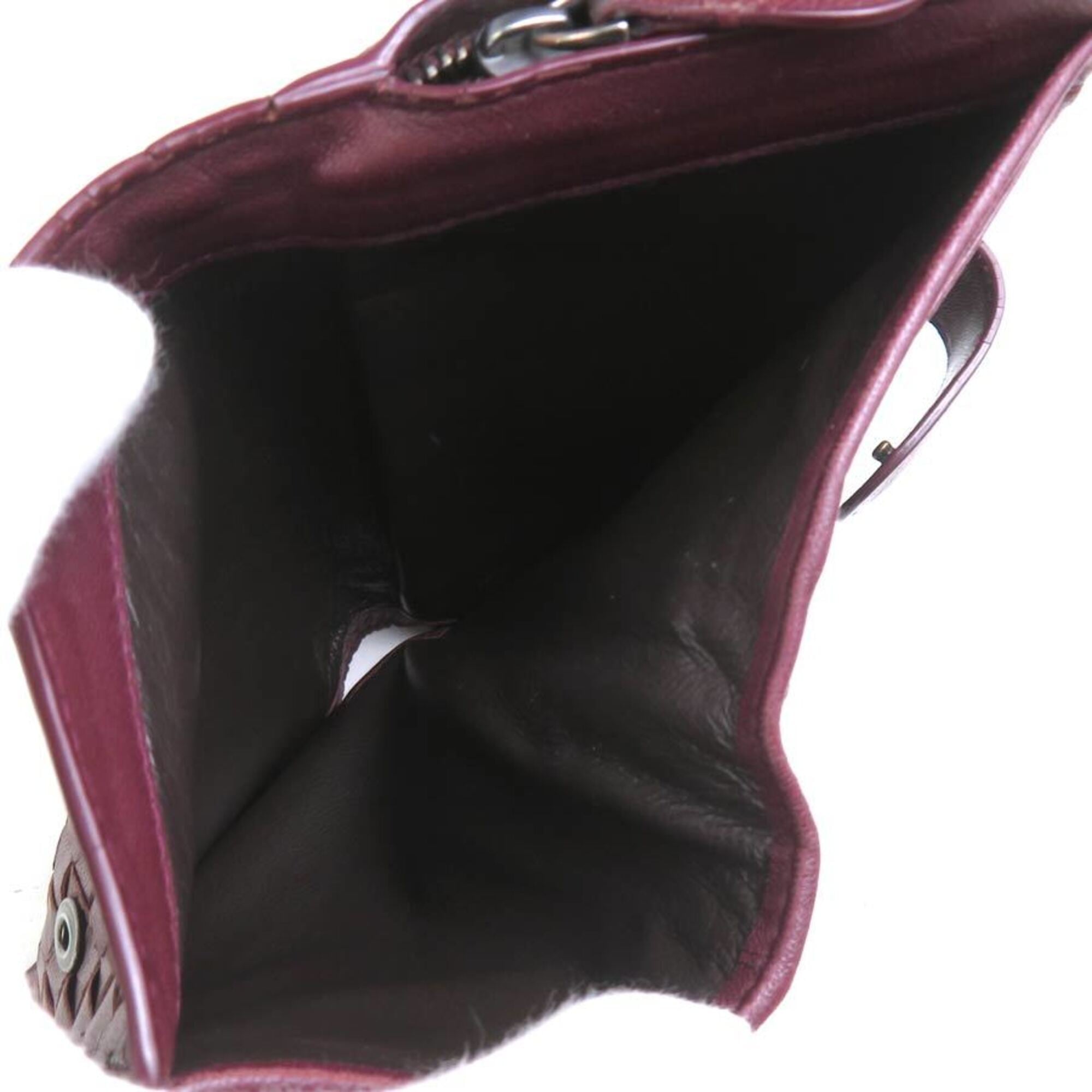 Bottega Veneta Burgundy Intrecciato Wallet (Bi-Fold) (Pre-Owned)