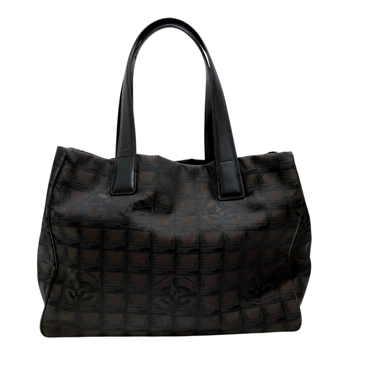 Chanel New Travel Line Brown New Travel Line Nylon Leather Tote Bag (Pre-Owned)