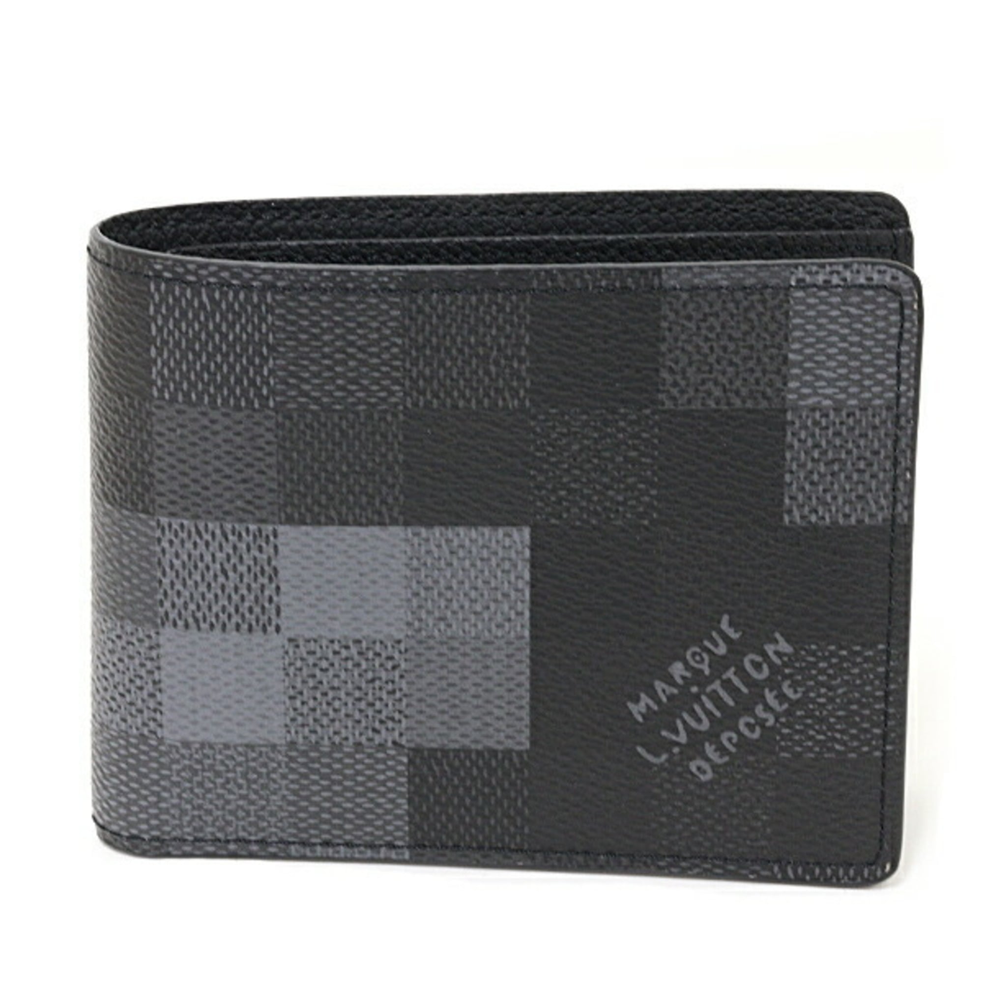 Louis Vuitton Black Canvas Leather Bill Wallet (Bi-Fold) (Pre-Owned)