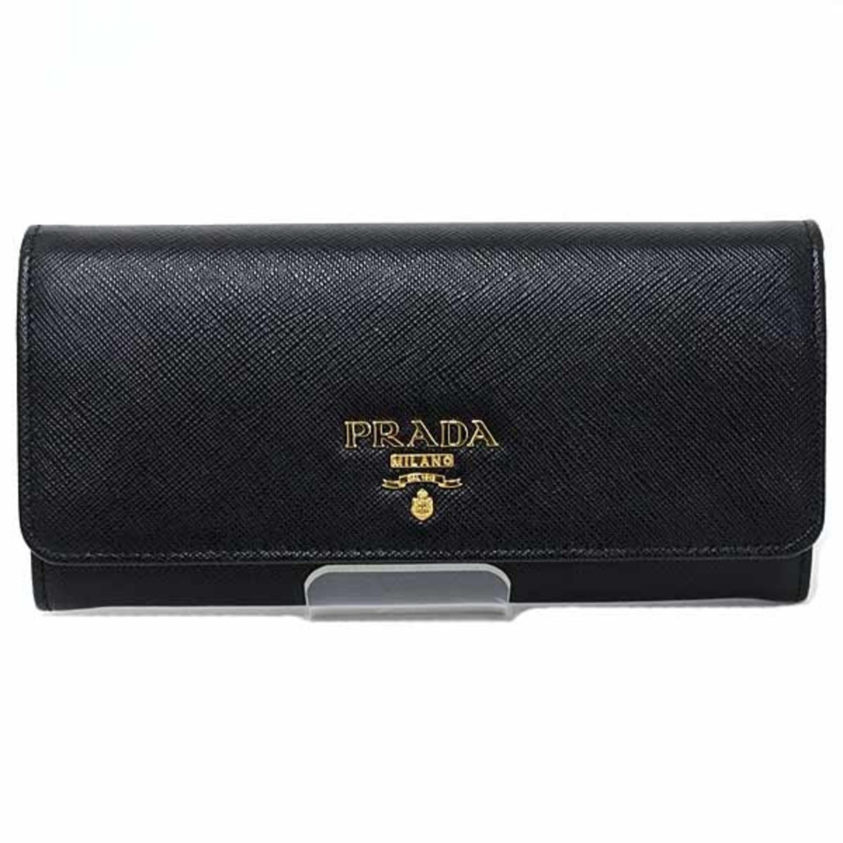 Prada Black Nero Saffiano Long Wallet (Bi-Fold) (Pre-Owned)