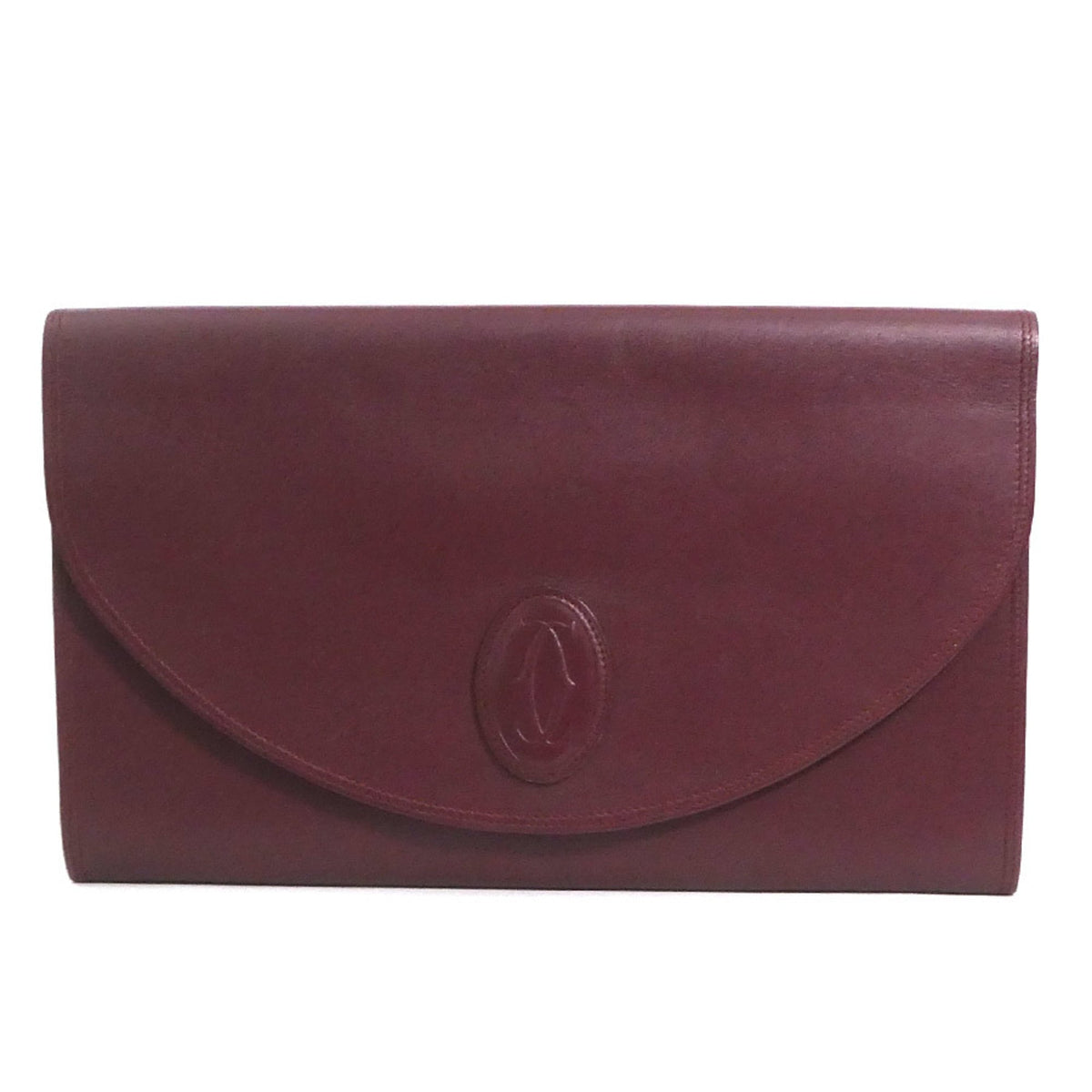 Cartier Burgundy Leather Clutch Bag (Pre-Owned)