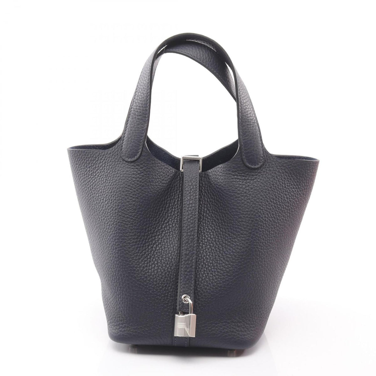 Hermes Navy Taurillon Clemence Leather Handbag (Pre-Owned)