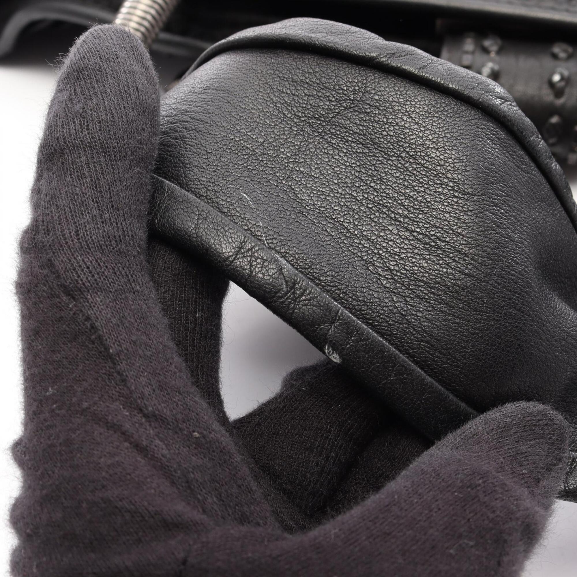 Christian Dior Black Leather Handbag Tote Bag (Pre-Owned)