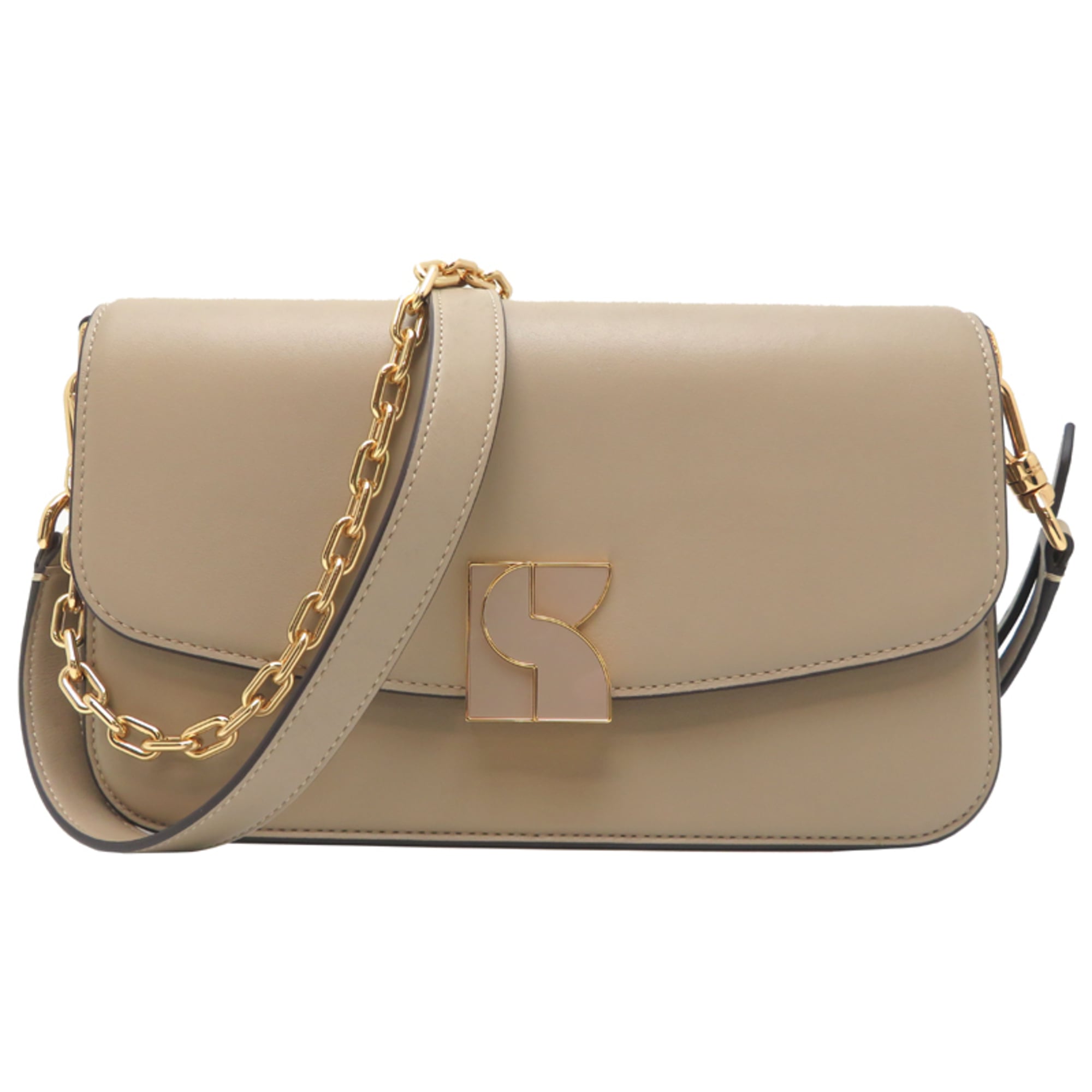 Kate Spade Beige Leather Shoulder Bag (Pre-Owned)
