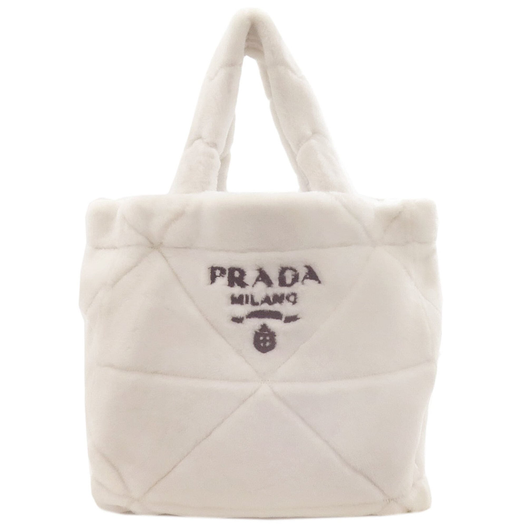 Prada White Leather Tote Bag (Pre-Owned)