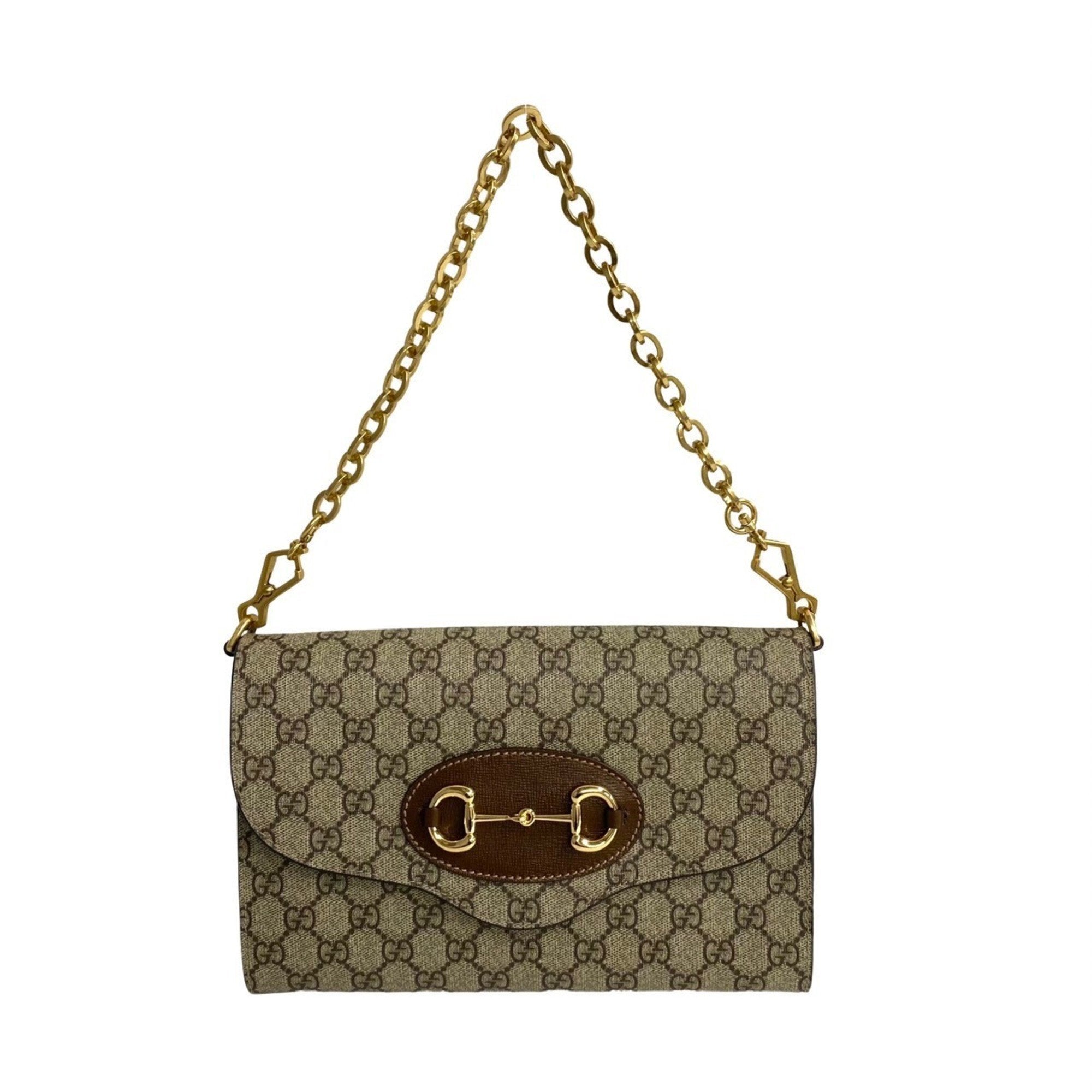 Gucci Brown Gold Pvc Leather Shoulder Bag (Pre-Owned)