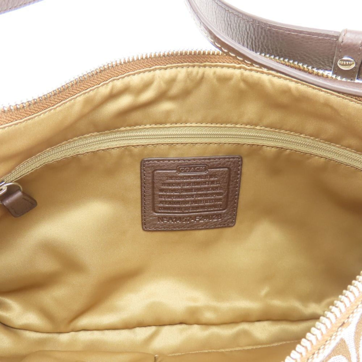 Coach Beige Brown Canvas Leather Shoulder Bag (Pre-Owned)