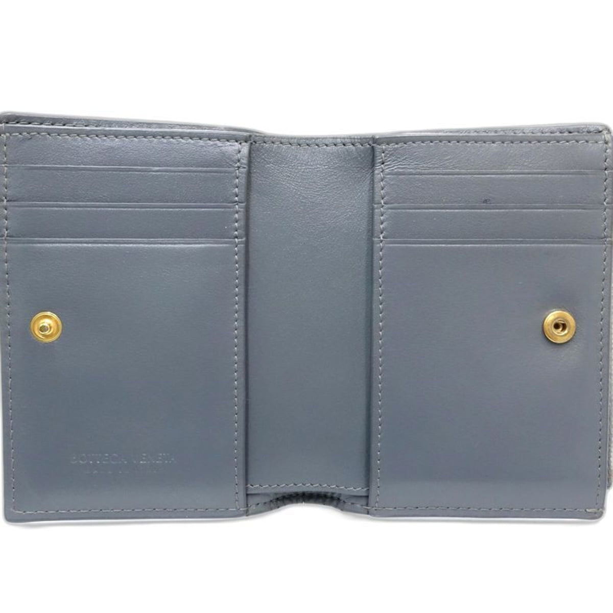 Bottega Veneta Gray Leather Wallet (Bi-Fold) (Pre-Owned)