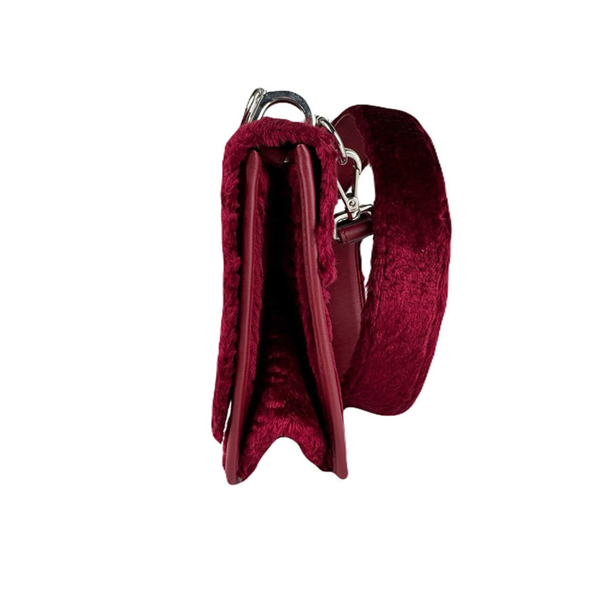 Fendi Red Color Fur Shoulder Bag (Pre-Owned)