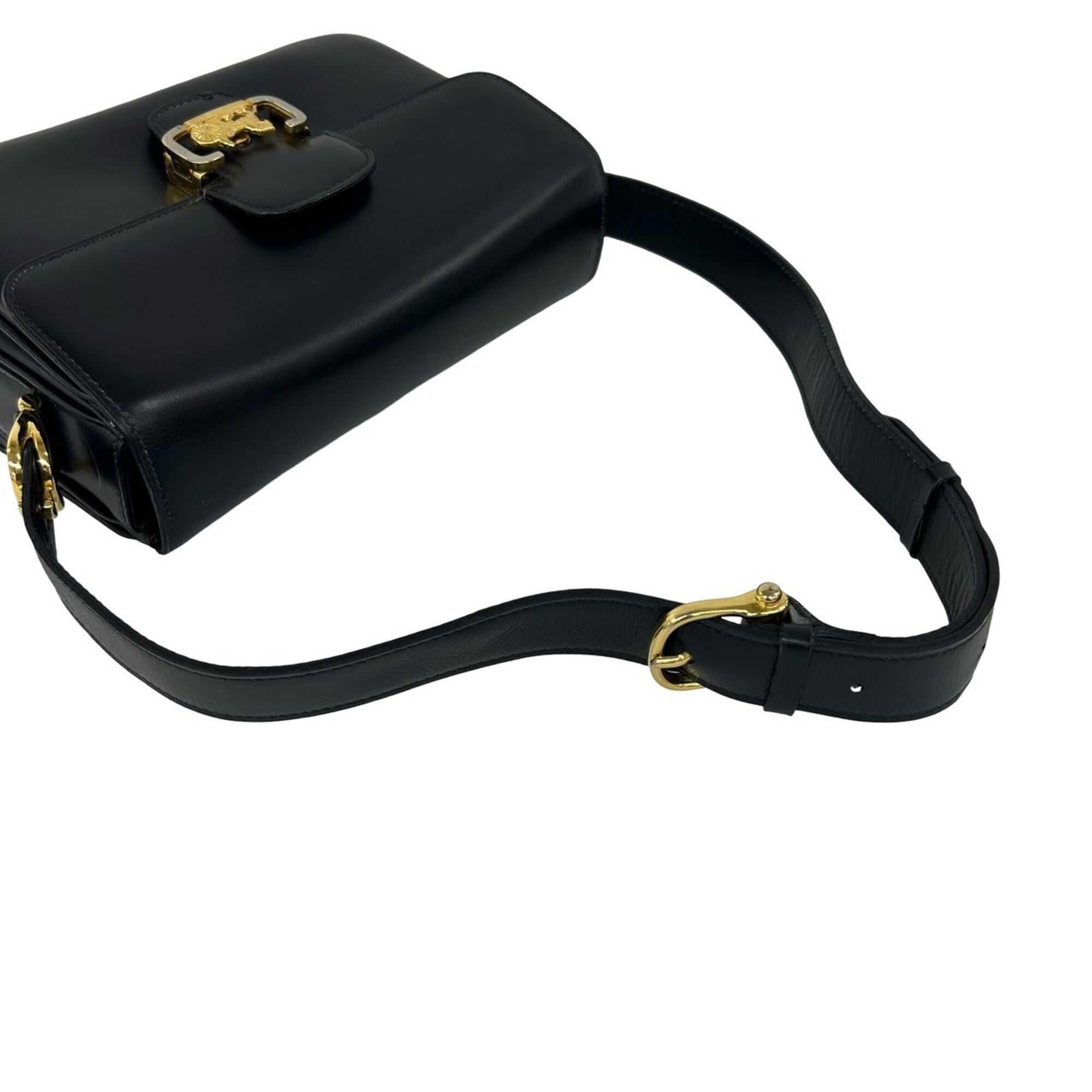 Celine Navy Leather Pochette Shoulder Bag (Pre-Owned)