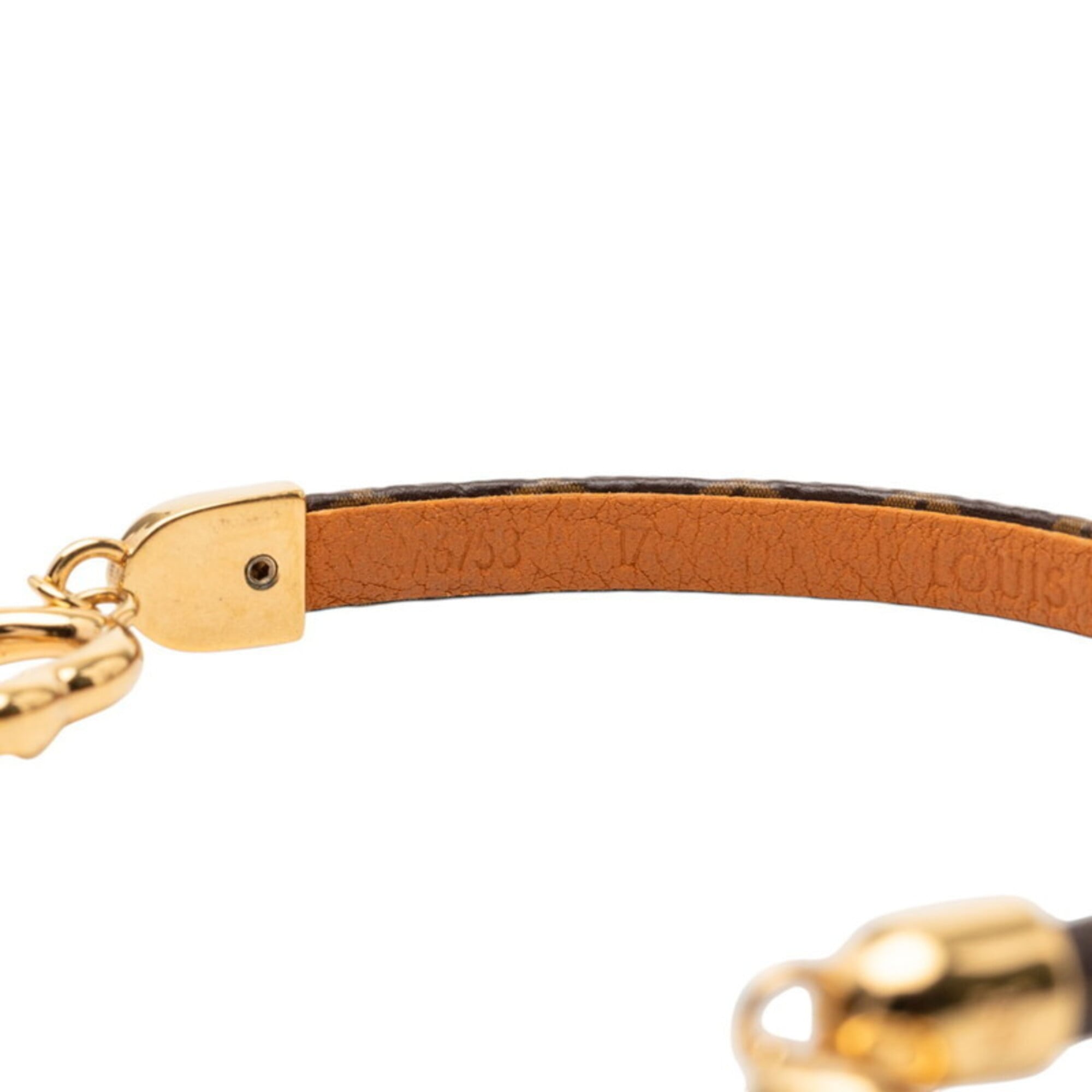 Louis Vuitton Monogram Gold Brown Charm Bracelet (Pre-Owned)