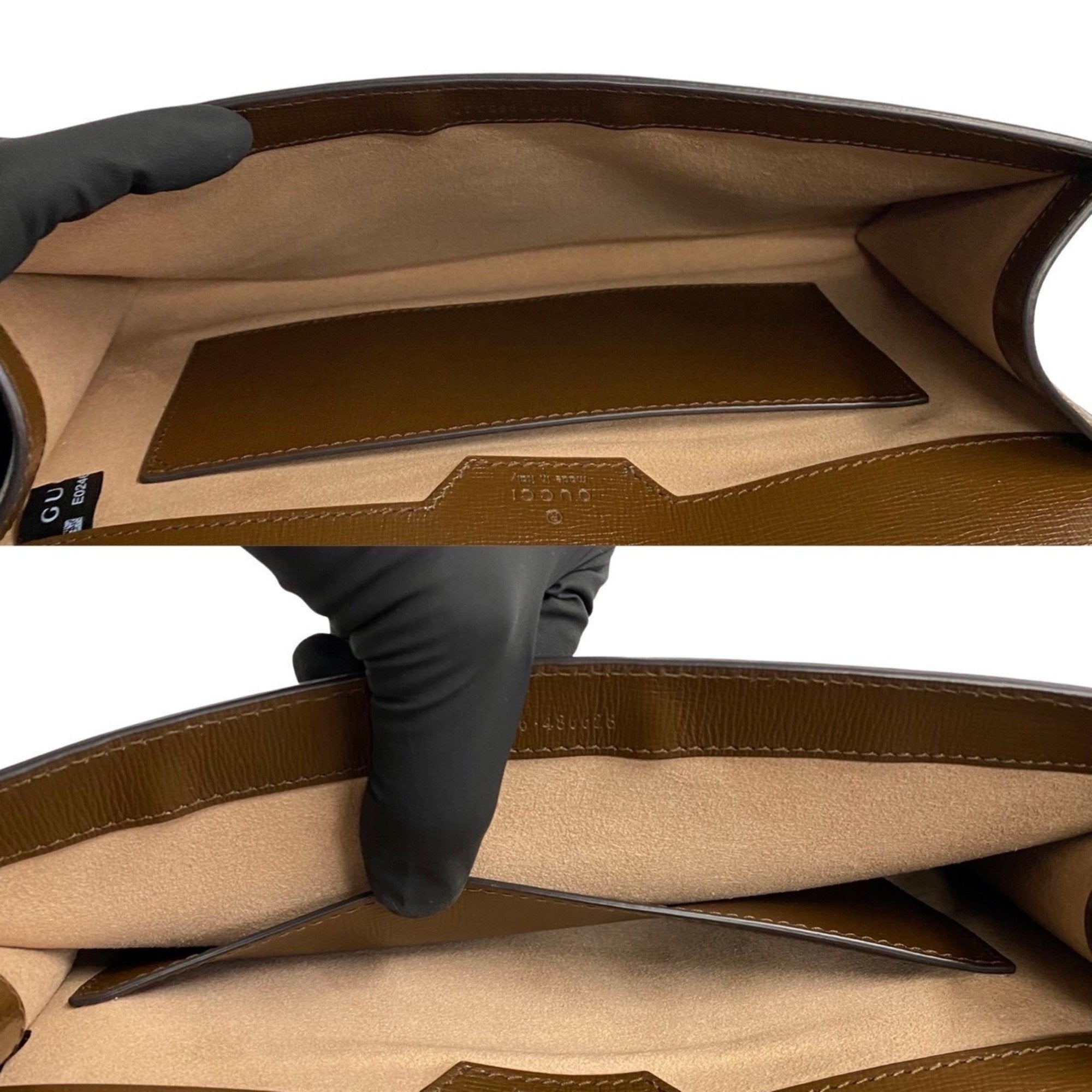Gucci Brown Gold Pvc Leather Shoulder Bag (Pre-Owned)