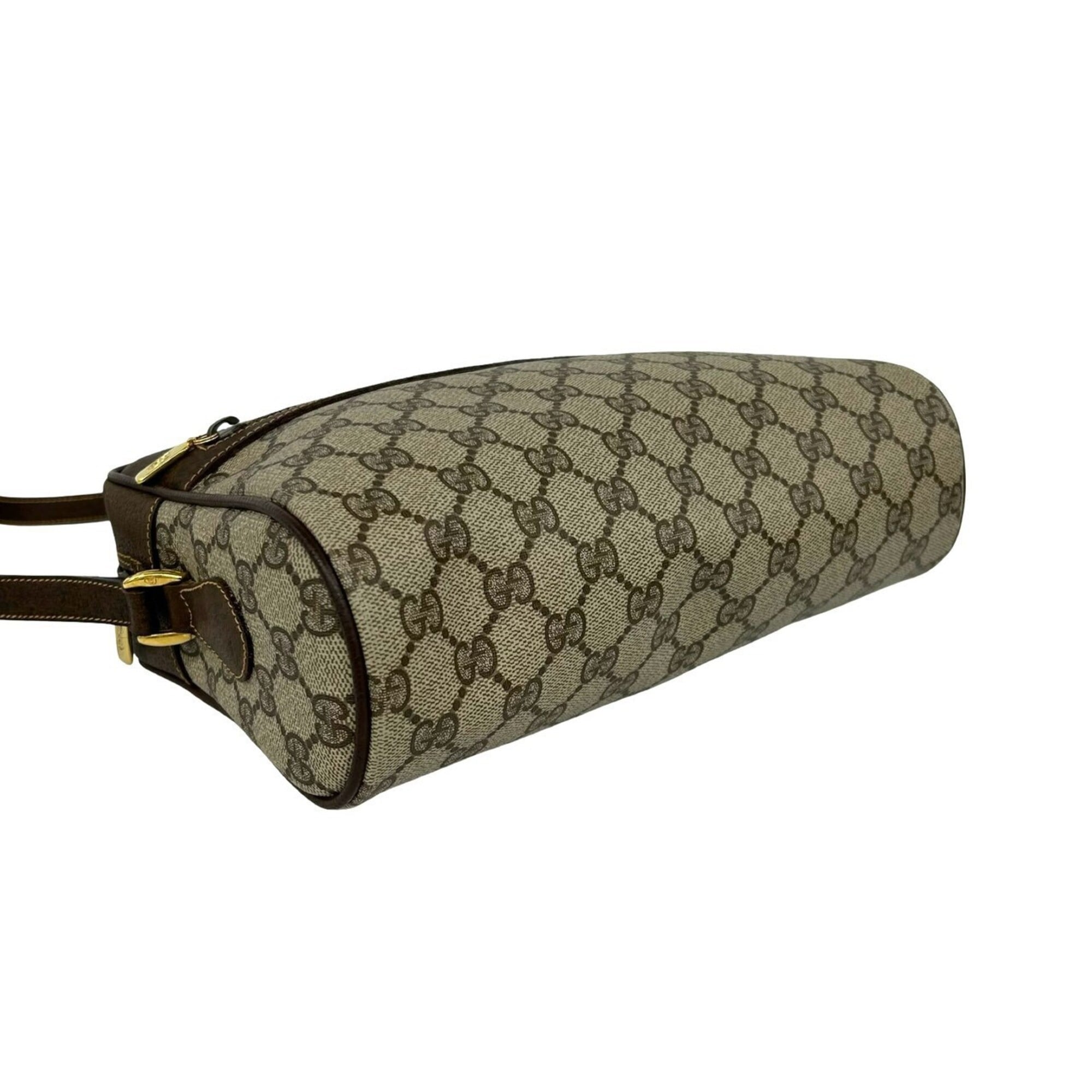 Gucci Brown Green Red Color Leather Pvc Pochette Shoulder Bag (Pre-Owned)