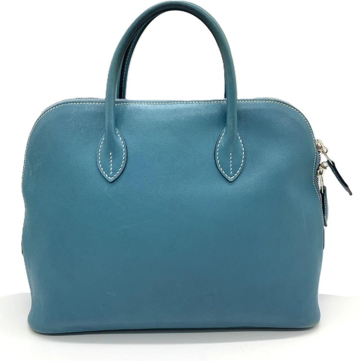 Hermes Bolide Blue Swift Leather Handbag (Pre-Owned)