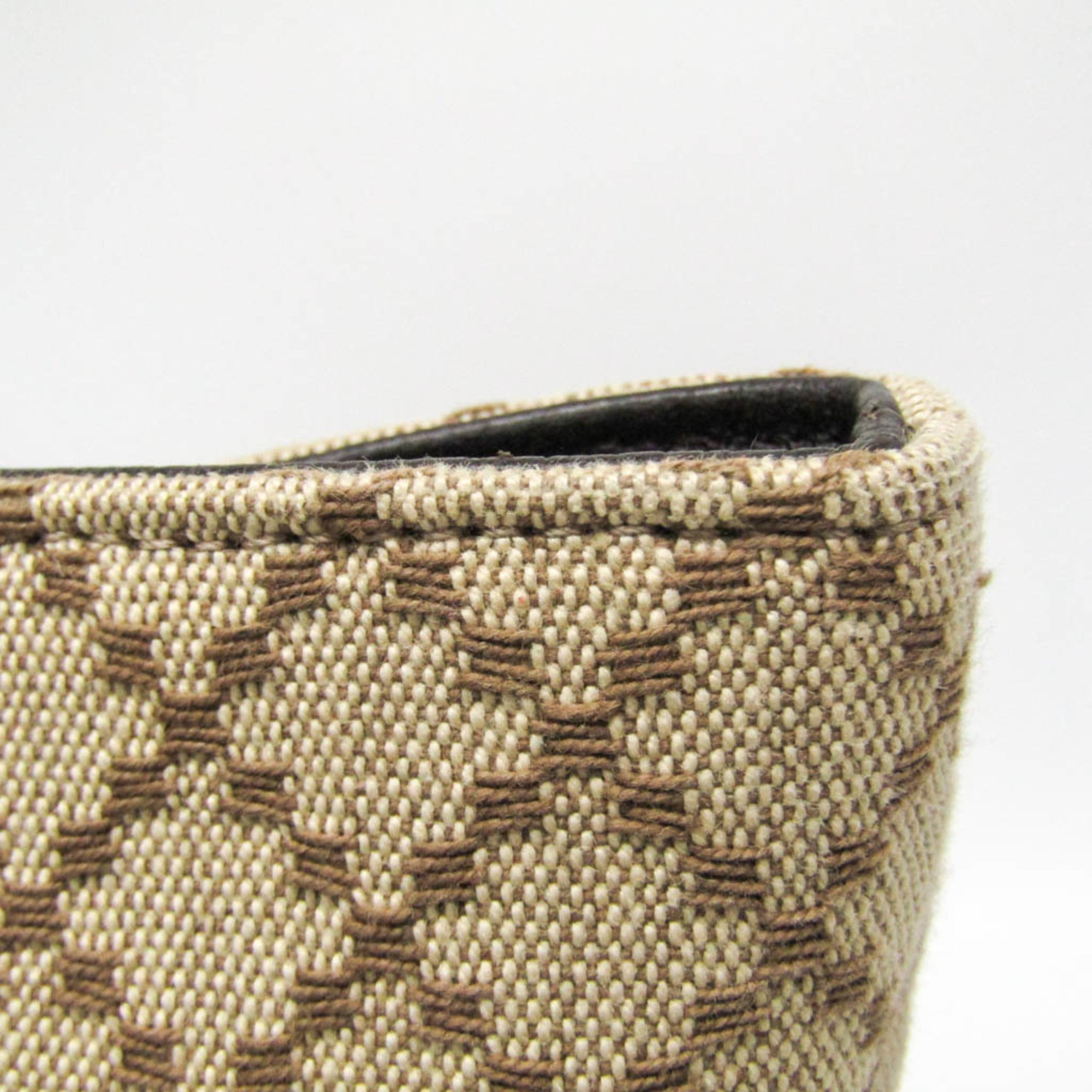 Gucci Diamante Beige Brown Canvas Leather Tote Bag (Pre-Owned)