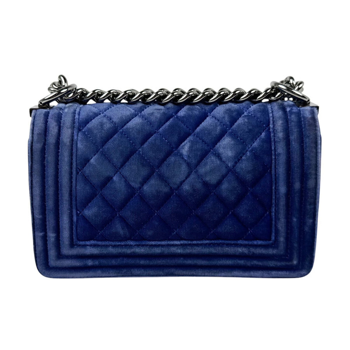 Chanel Blue Velvet Shoulder Bag (Pre-Owned)