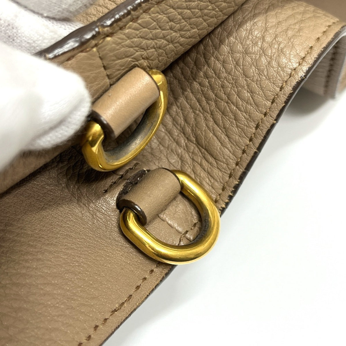 Prada Beige Nylon Leather Handbag Tote Bag (Pre-Owned)
