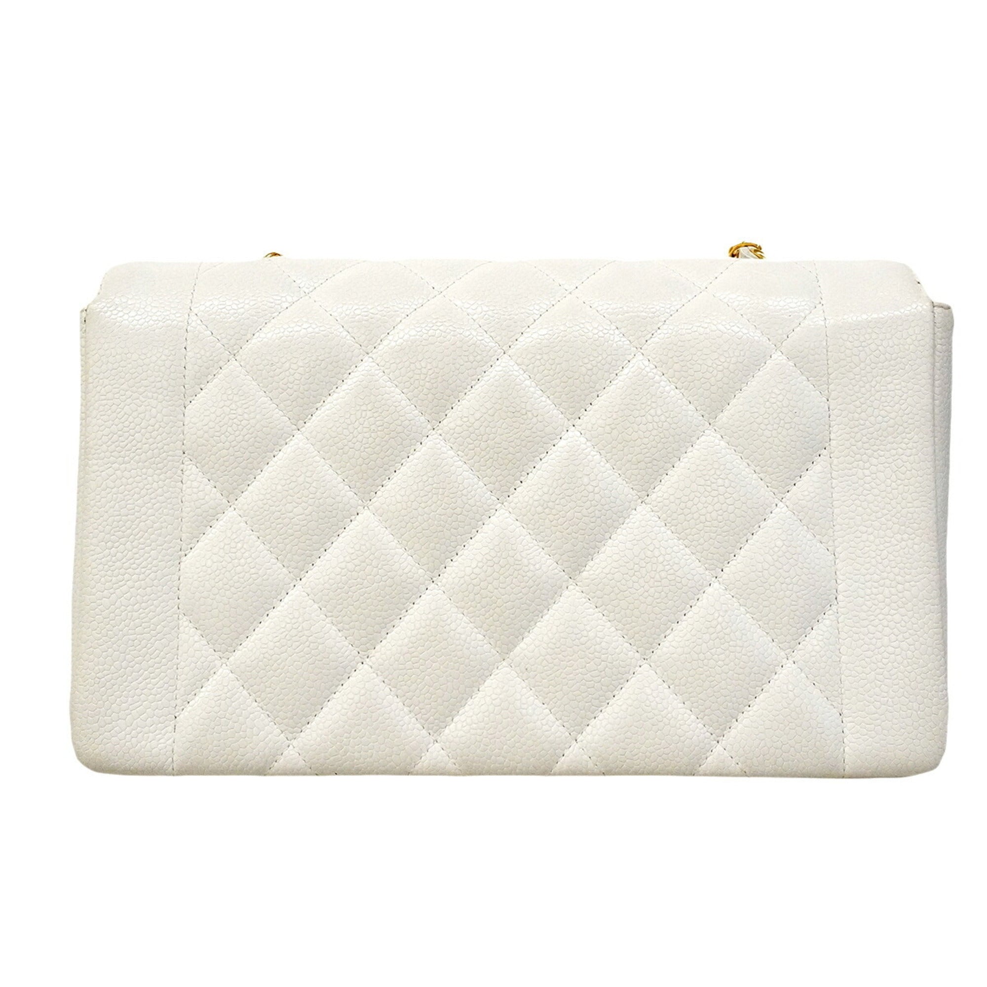 Chanel White Grained Calfskin Shoulder Bag (Pre-Owned)