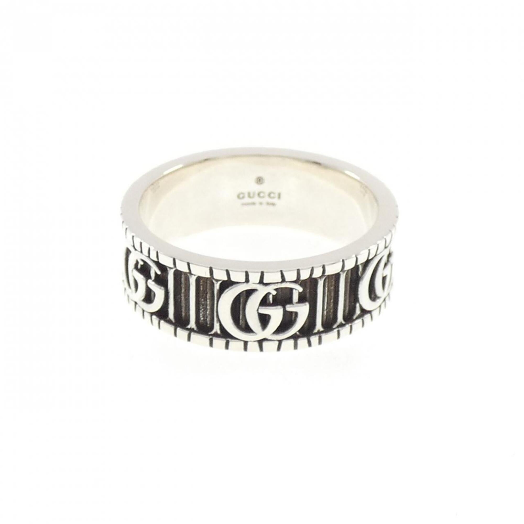 Gucci Silver Black Silver 925 Band Ring (Pre-Owned)