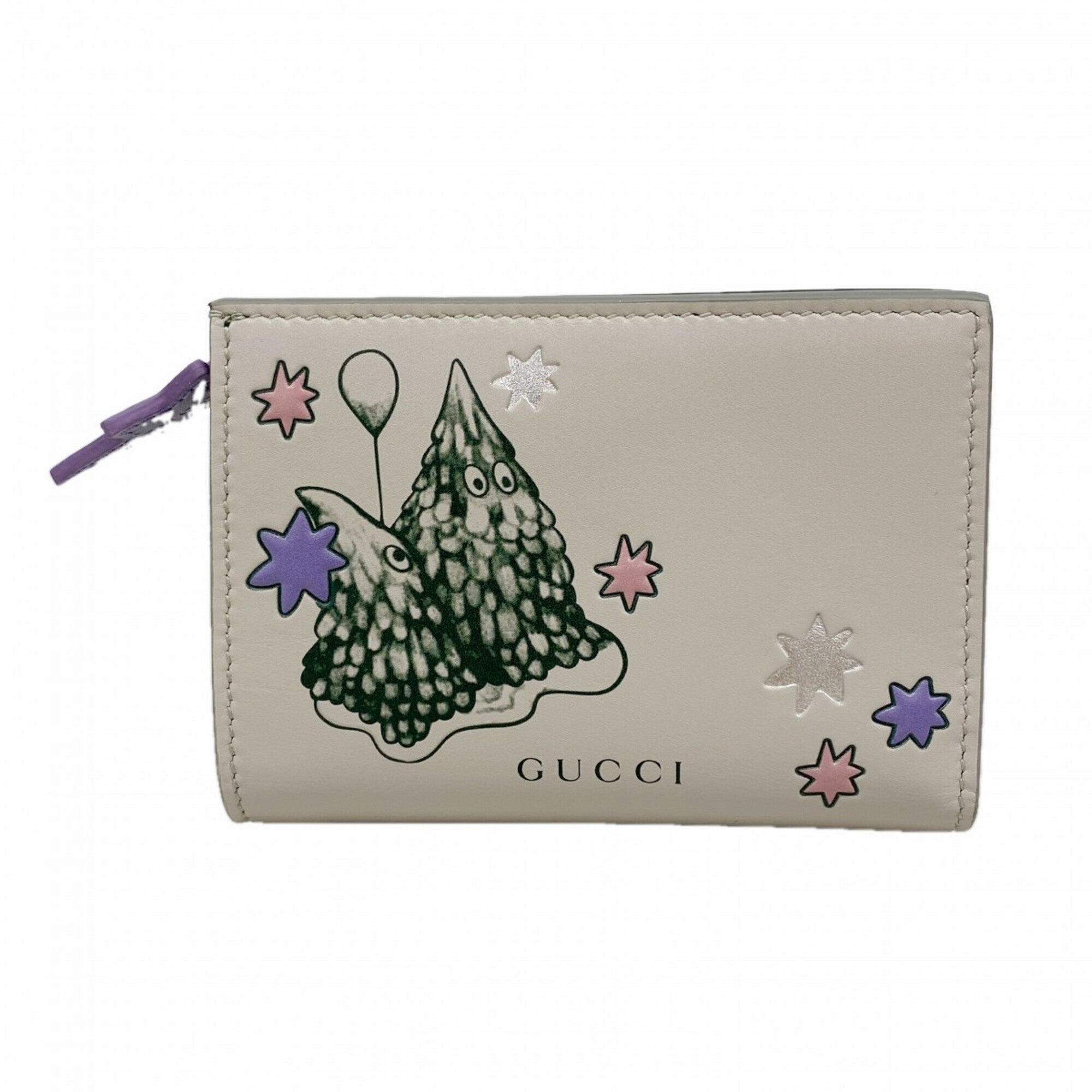Gucci Beige Multi-Color Leather Wallet (Bi-Fold) (Pre-Owned)