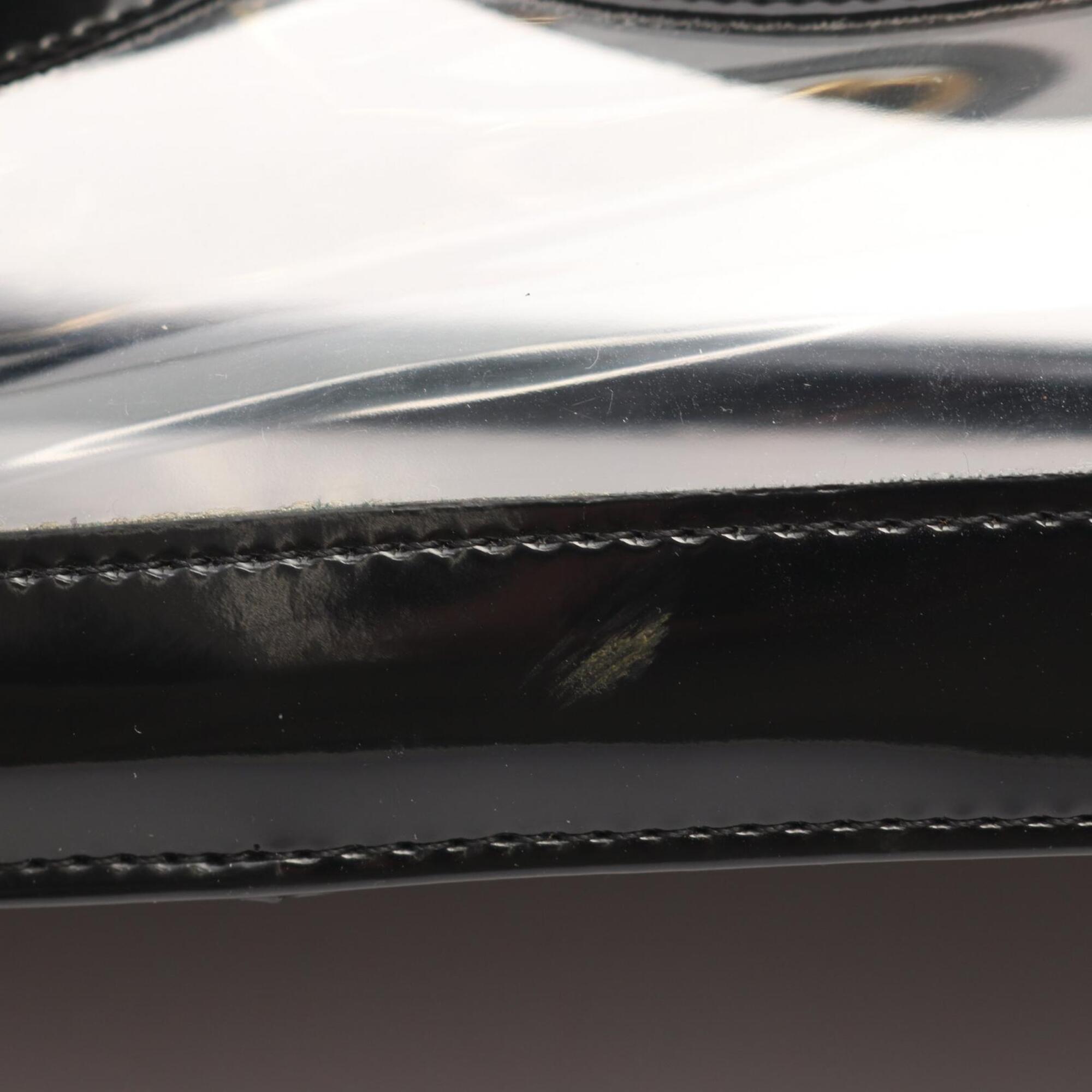 Chanel Black Clear Vinyl Patent Leather Handbag Tote Bag (Pre-Owned)