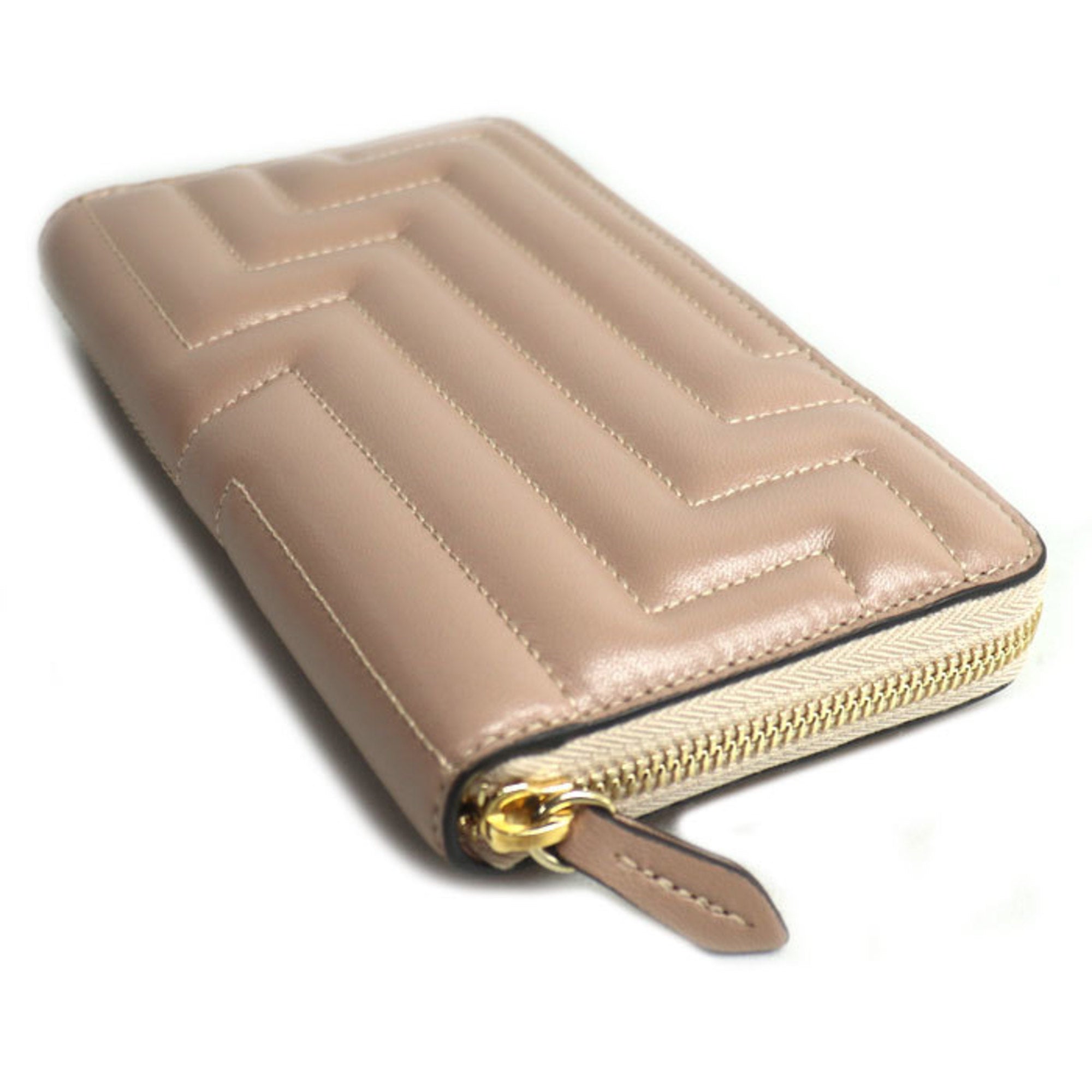 Jimmy Choo Pink Beige Leather Long Wallet (Bi-Fold) (Pre-Owned)