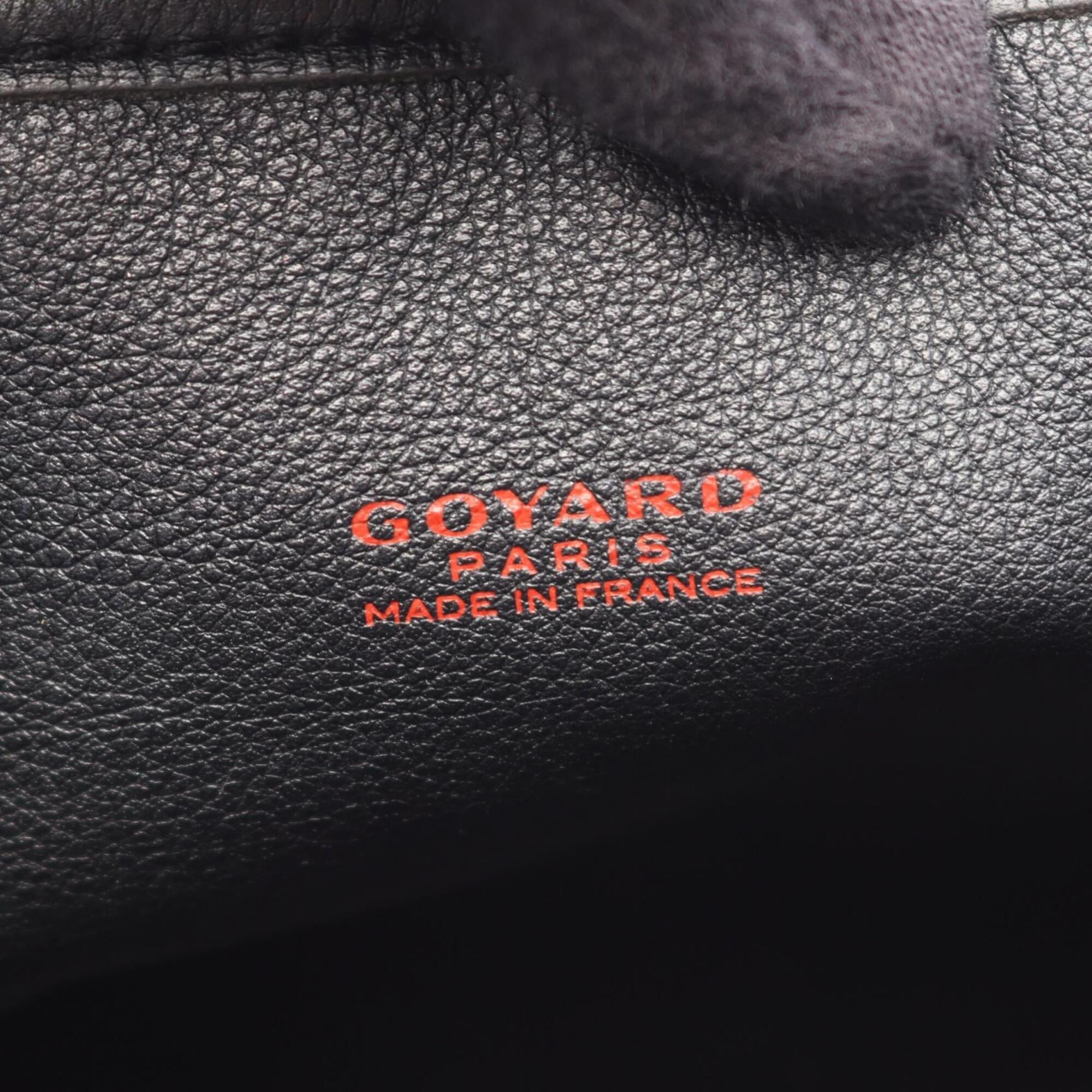 Goyard Black Brown White Coated Canvas Leather Handbag Pouch Tote Bag (Pre-Owned)