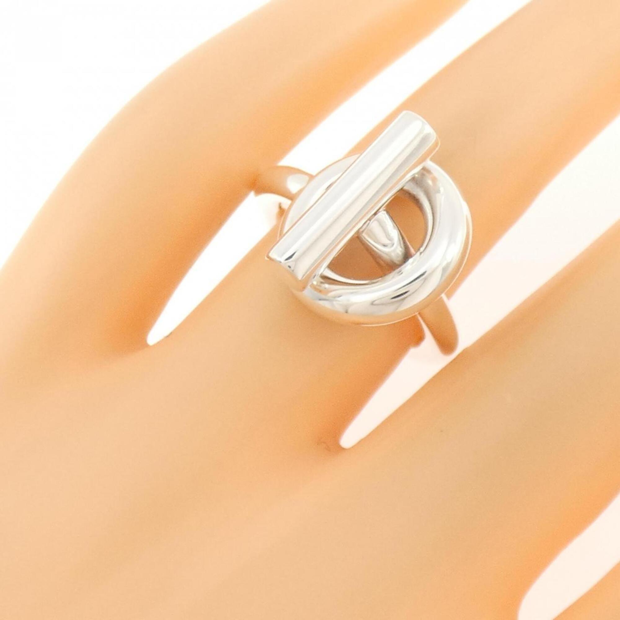 Hermes Silver 925 Band Ring (Pre-Owned)
