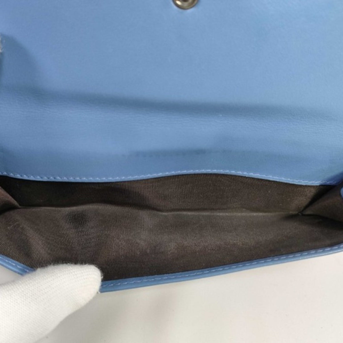 Gucci Blue Leather Long Wallet (Bi-Fold) (Pre-Owned)