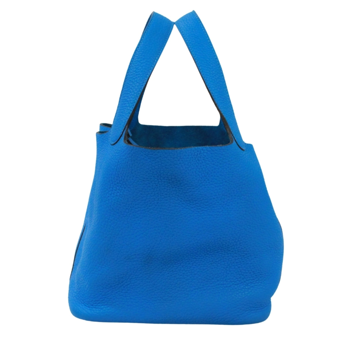 Hermes Blue Blue Hydra Taurillon Clemence Leather Handbag (Pre-Owned)