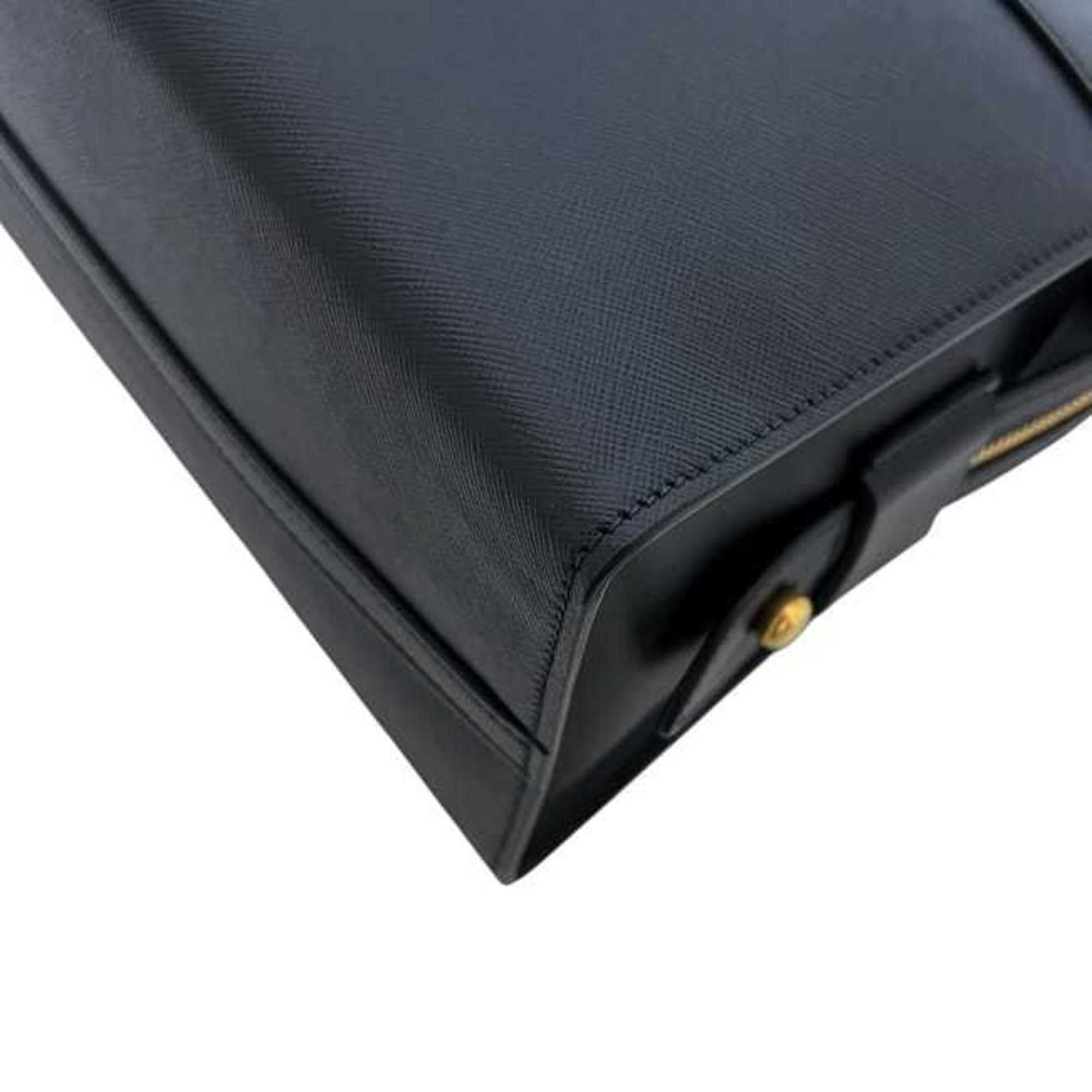 Prada Black Nero Leather Handbag Shoulder Bag (Pre-Owned)