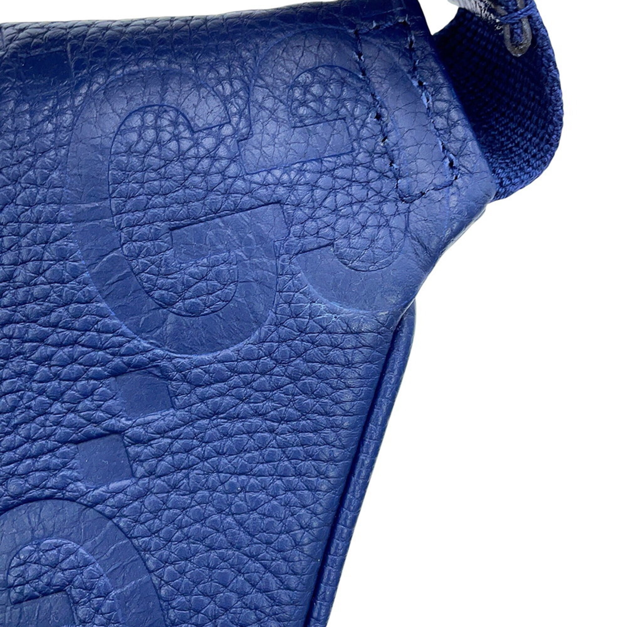 Gucci Blue Leather Handbag Sling Bag (Pre-Owned)