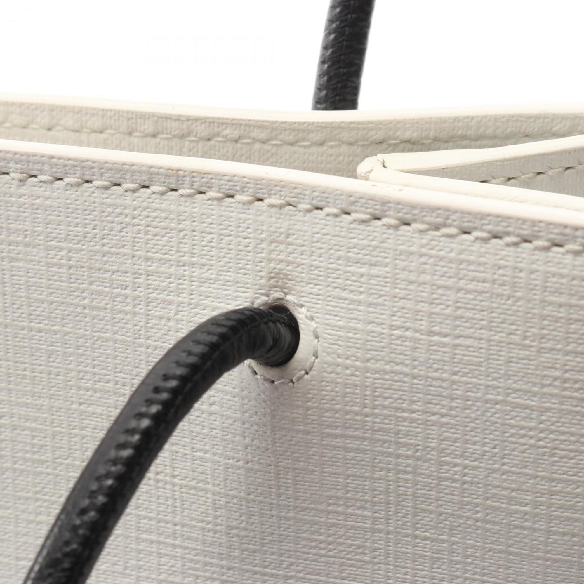 Balenciaga Black White Coated Canvas Leather Handbag (Pre-Owned)