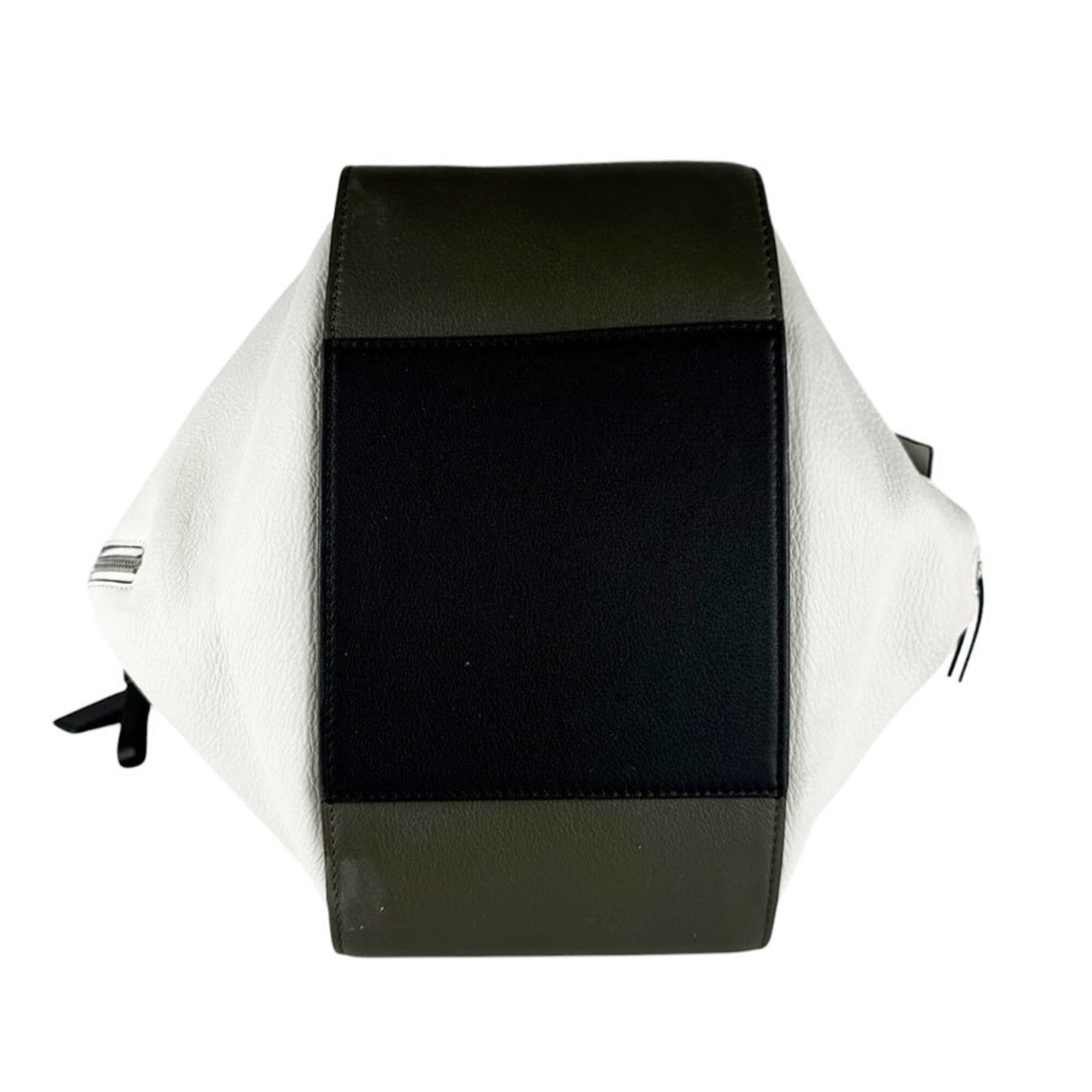 Loewe Black Khaki White Leather Handbag Shoulder Bag (Pre-Owned)
