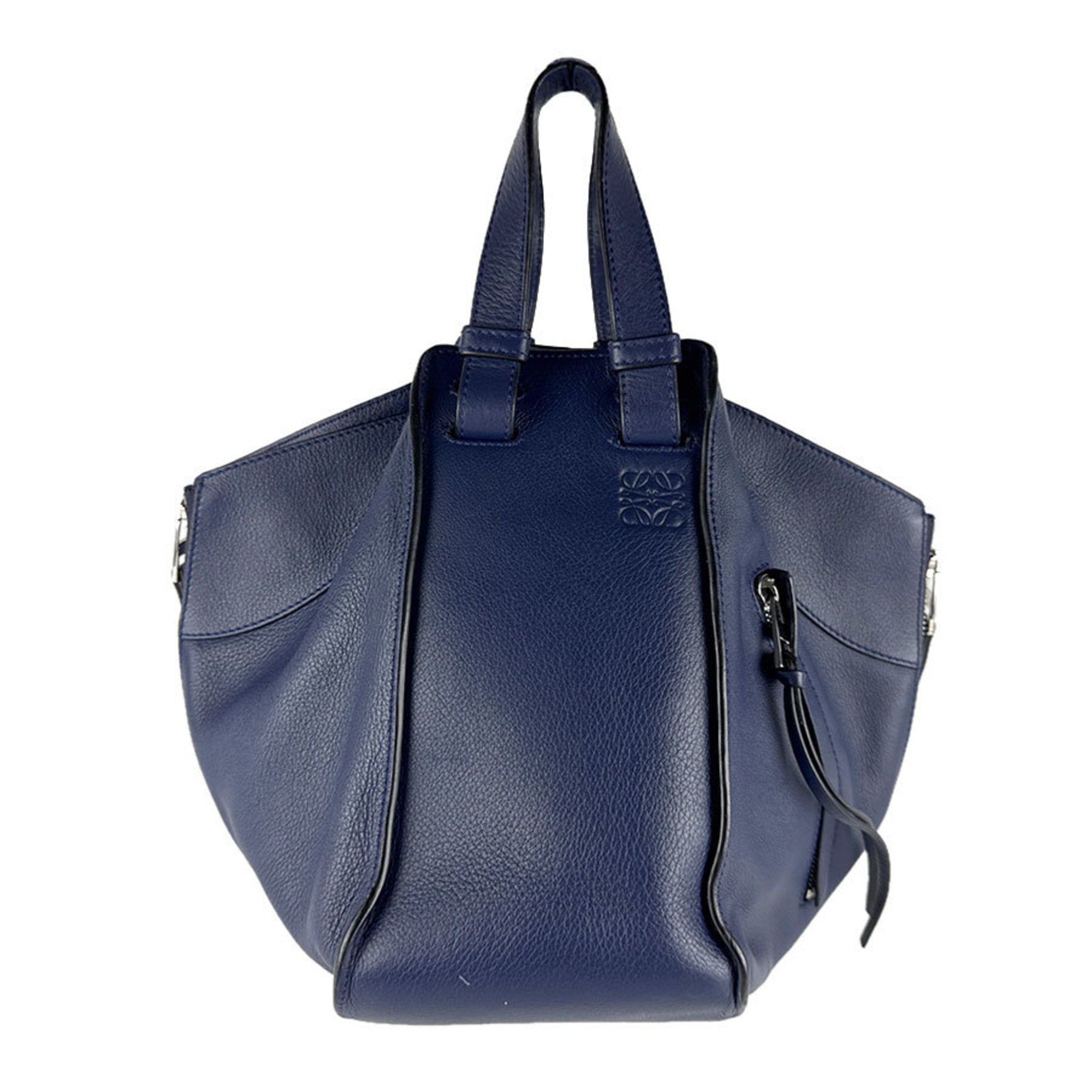 Loewe Navy Leather Handbag Shoulder Bag (Pre-Owned)