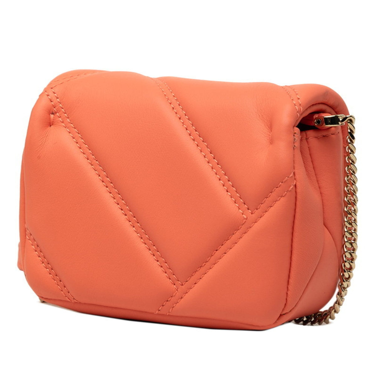 Bvlgari Coral Orange Leather Pochette Shoulder Bag (Pre-Owned)